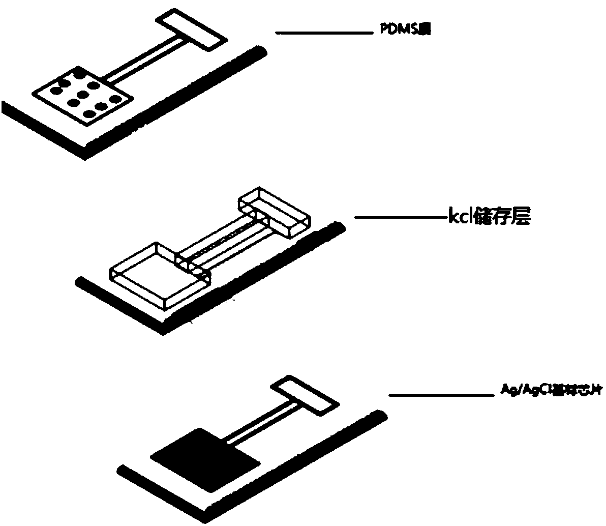 Preparation method and application of Ag/AgCl (silver/silver chloride) micro-electrode packaging film based on PDMS (polydimethylsiloxane)