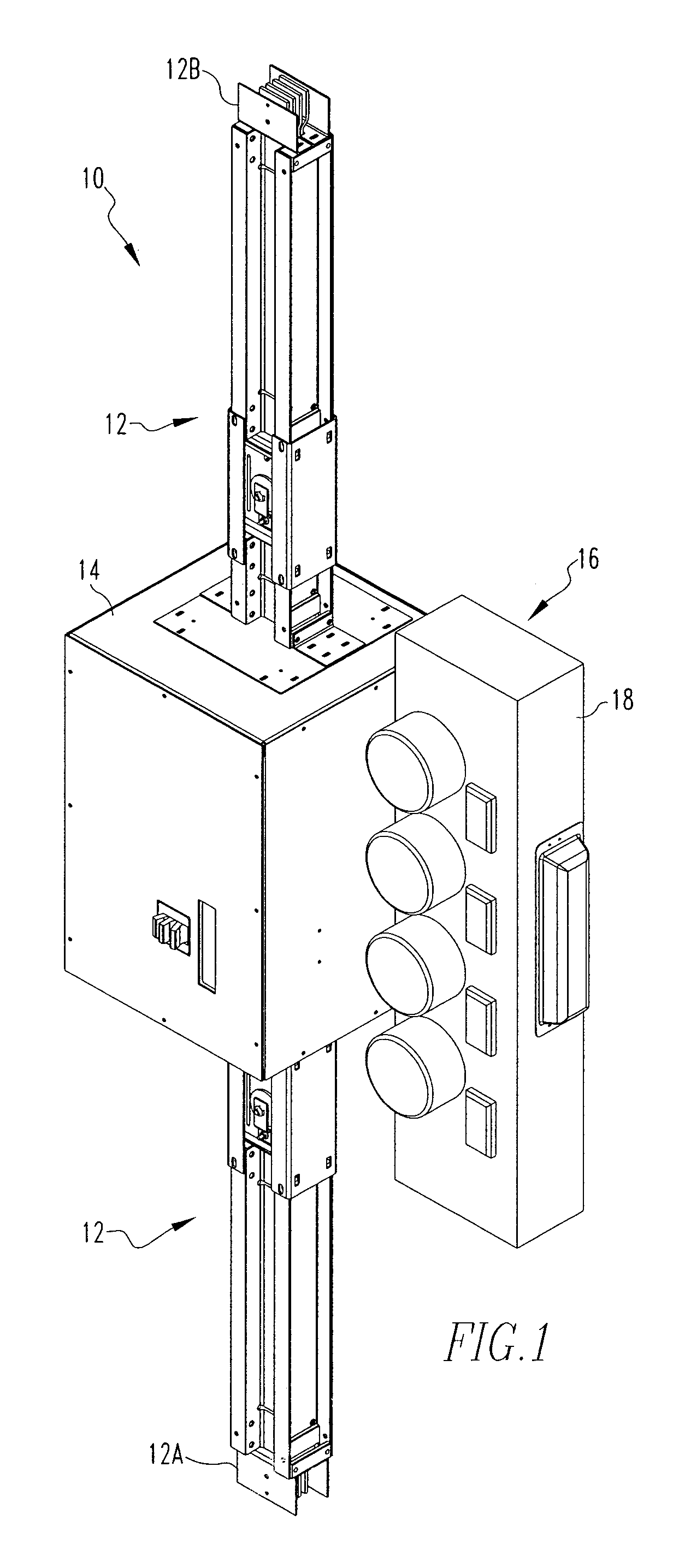 Busway fitting having a stacked bus bar with an extruded support