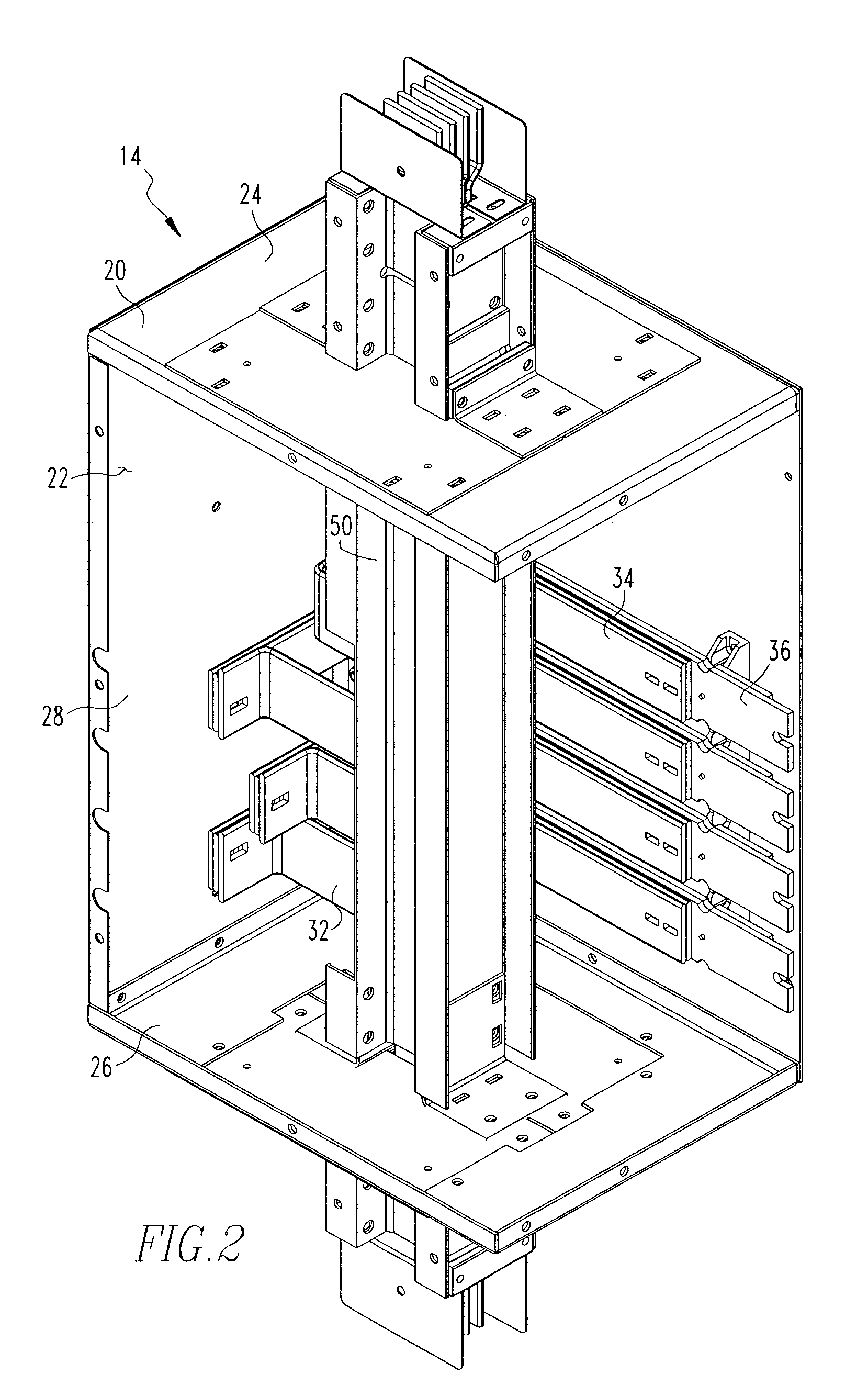 Busway fitting having a stacked bus bar with an extruded support