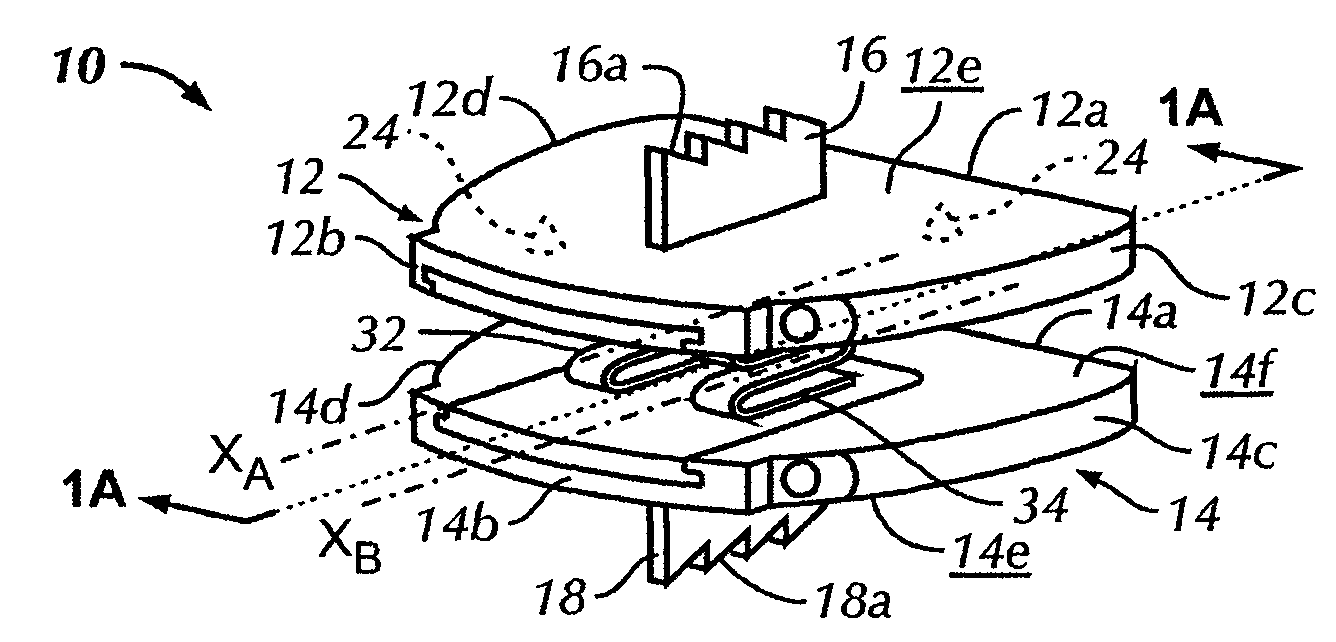 Total disc replacement with W-shaped spring elements