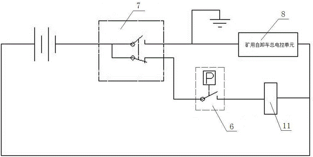 Pressure relief control method for energy accumulator of mining dump truck