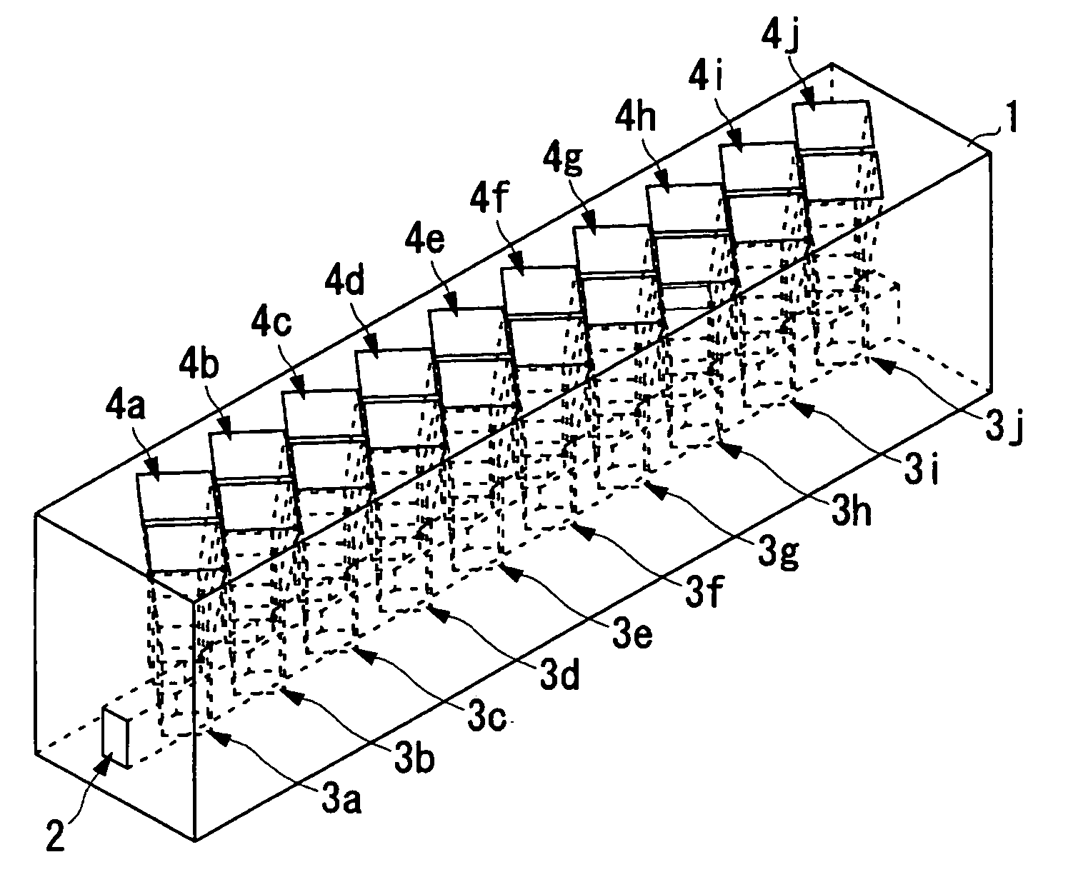 Waveguide horn antenna array and radar device