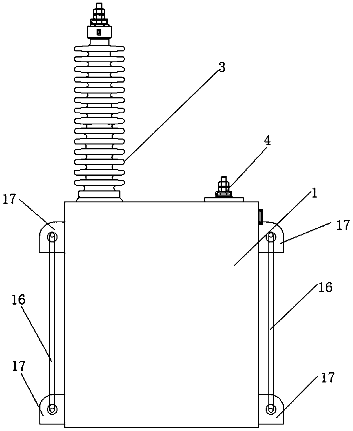 Oil-immersed capacitor unit structure for locomotive roof