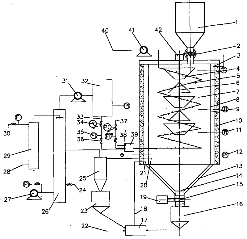 Internal combustion heating moving-bed type biomass pyrolysis liquefying apparatus