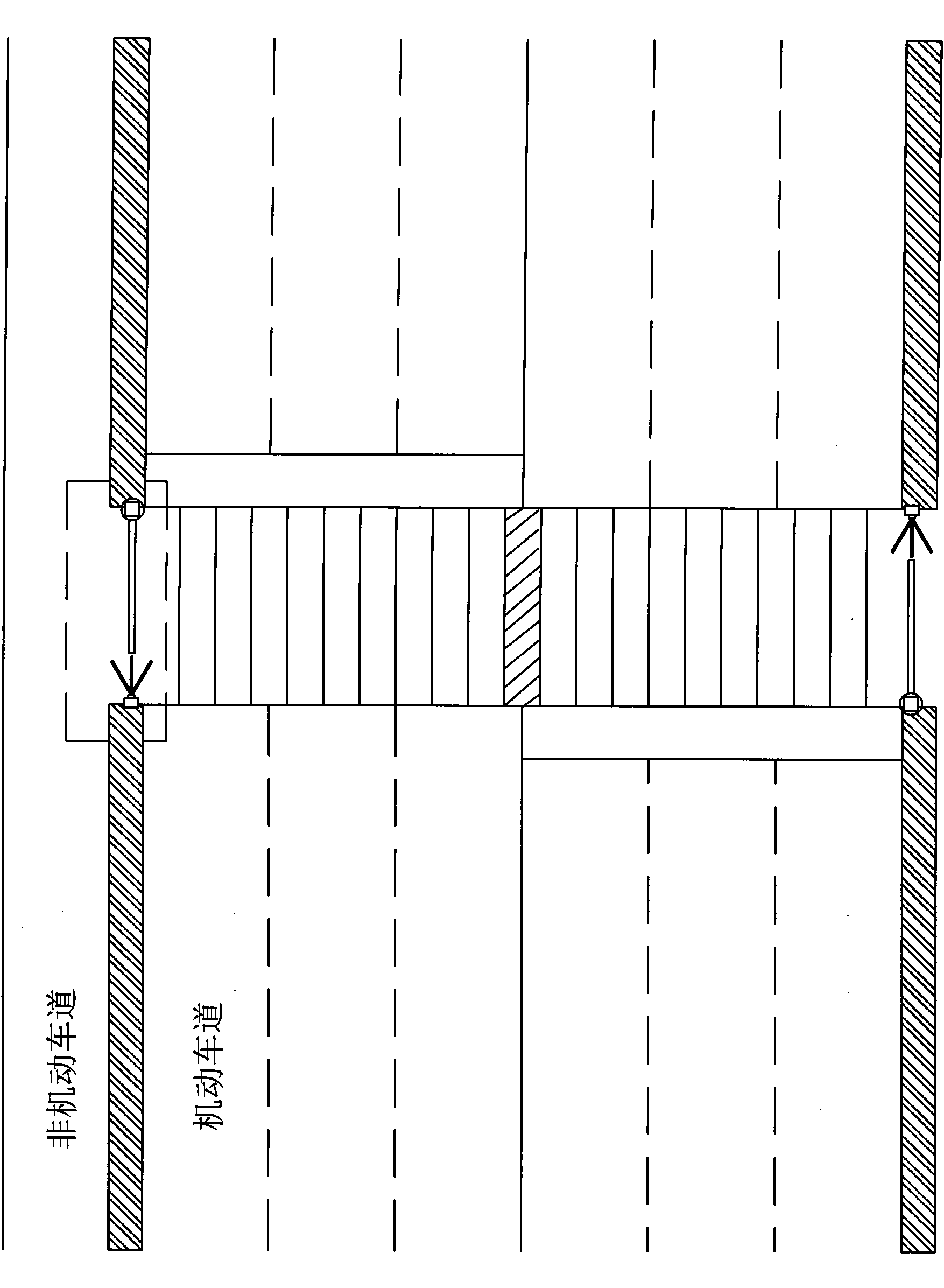 Road section sidewalk guardrail based on inductive control