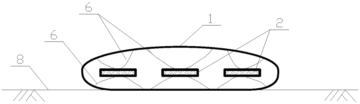 Drain board built-in geotube device for sludge dehydration