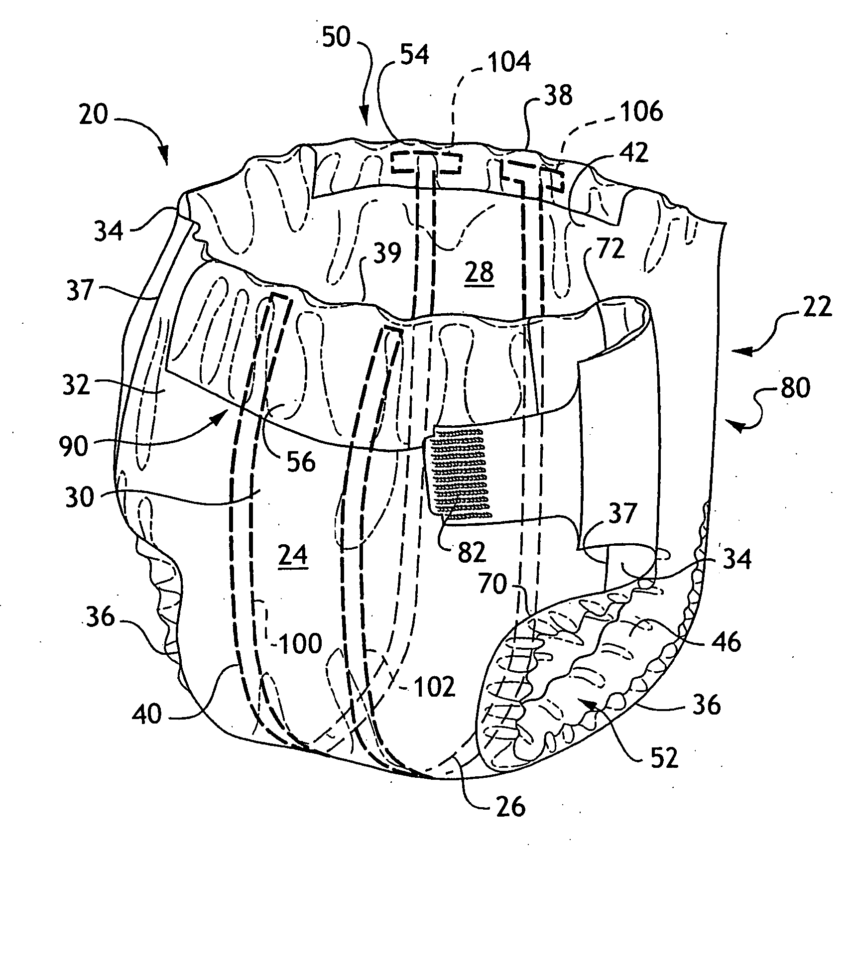 Wetness-sensing absorbent articles