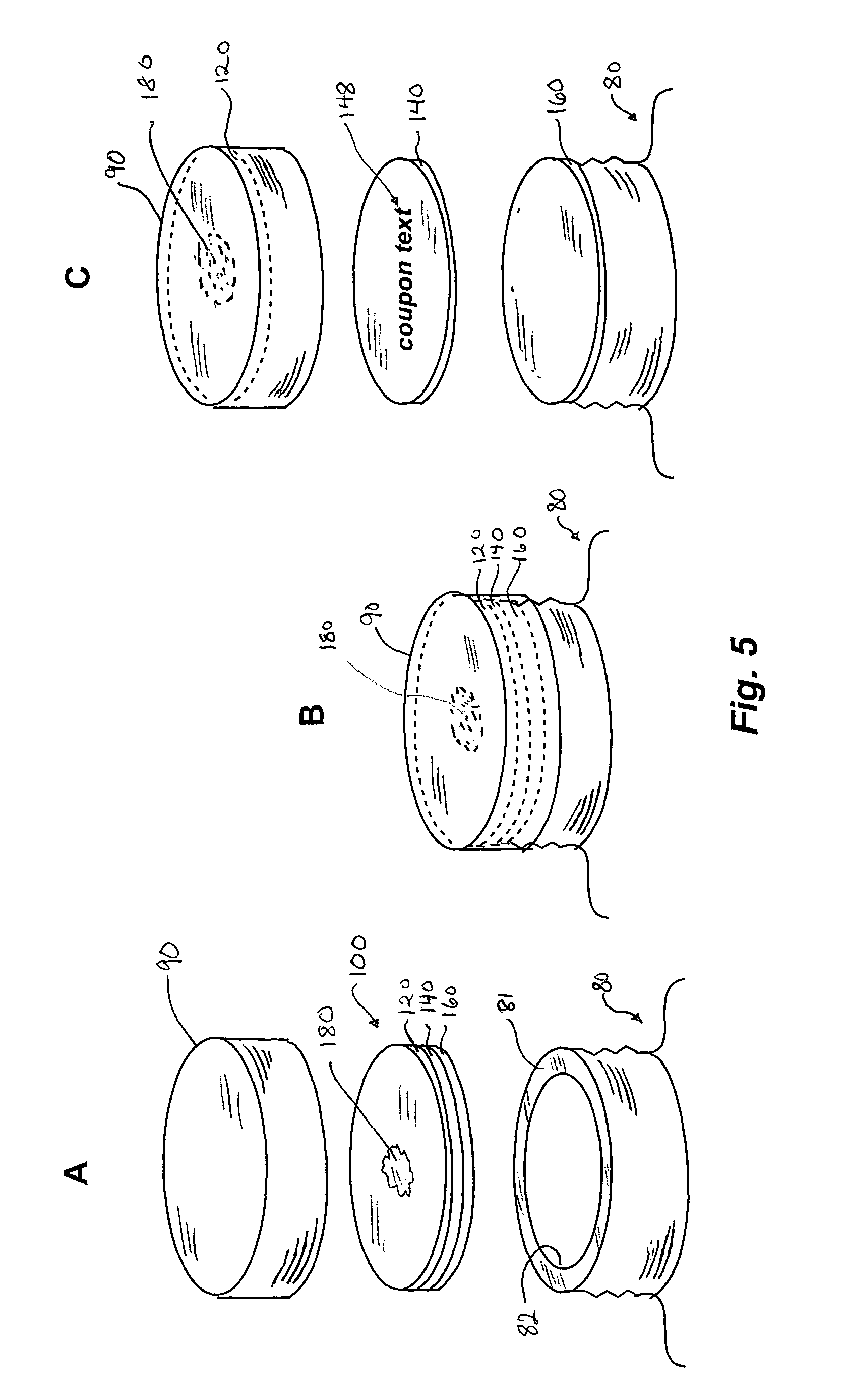 Container sealing material having a heat-releasable interlayer