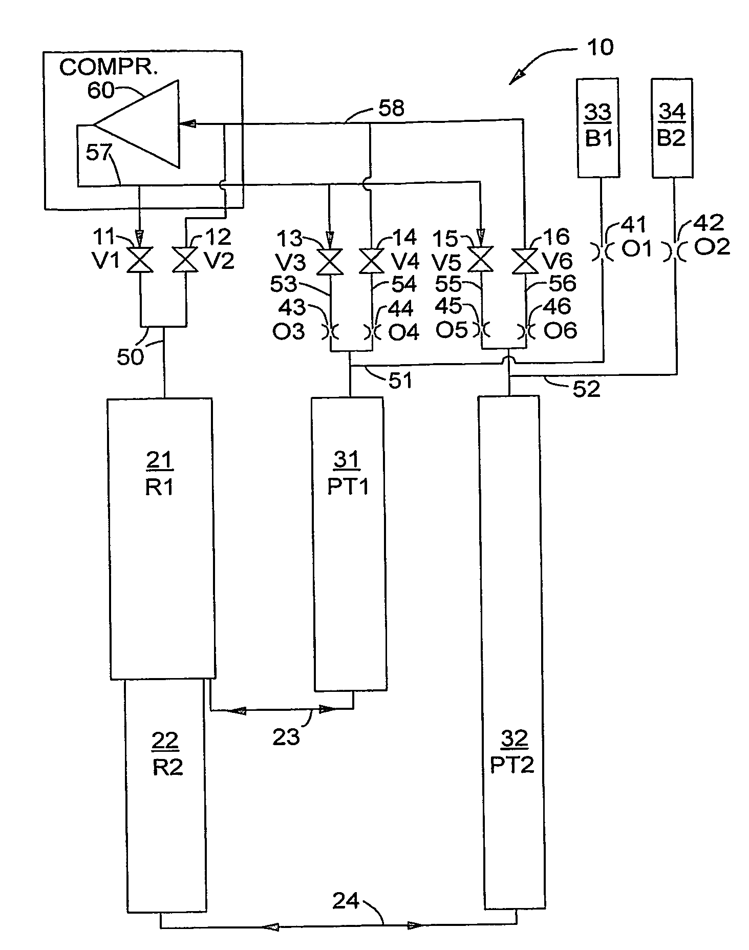 Three track valve for cryogenic refrigerator