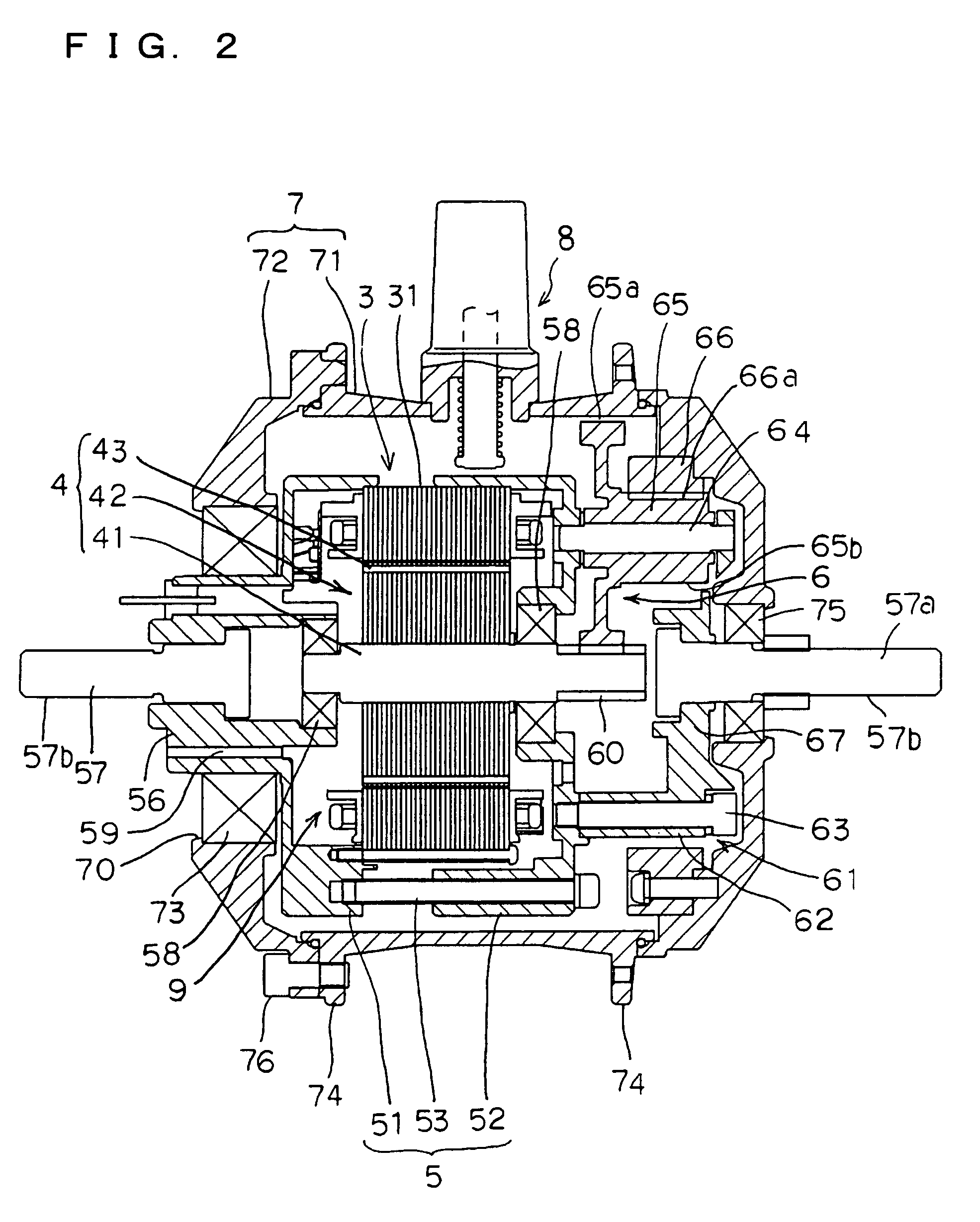 Hub unit for use in electrically movable wheels and vehicle comprising the hub unit