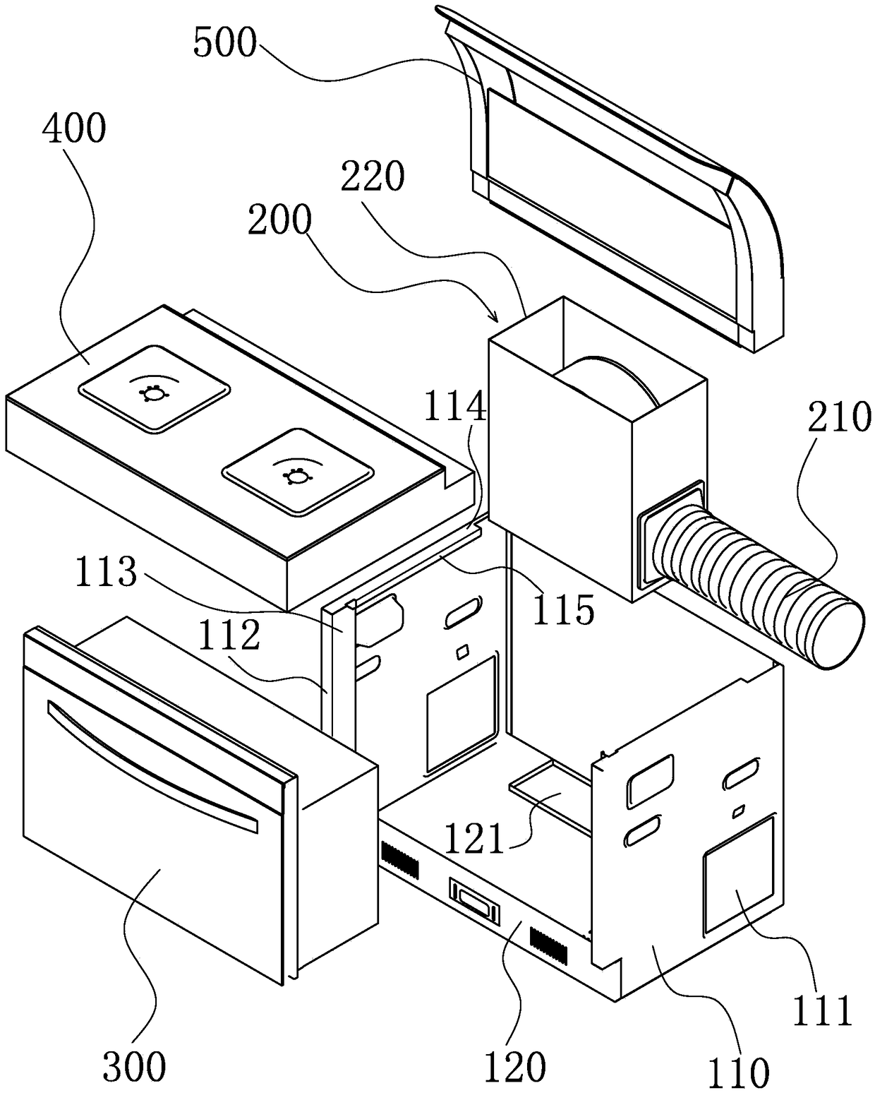 Modular combination spliced-type integrated stove