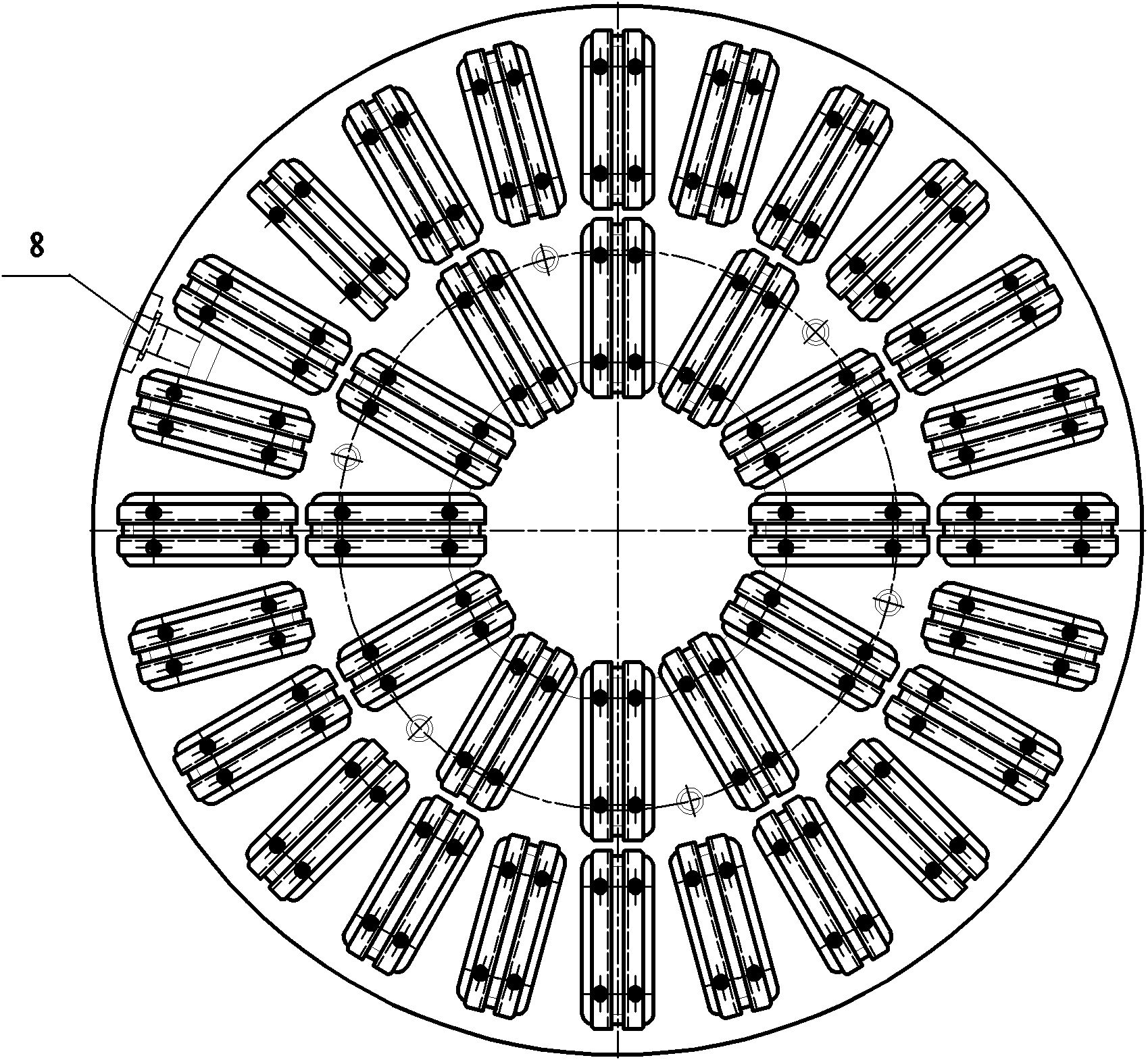 Circular electro-permanent magnetic chuck for vertical lathe