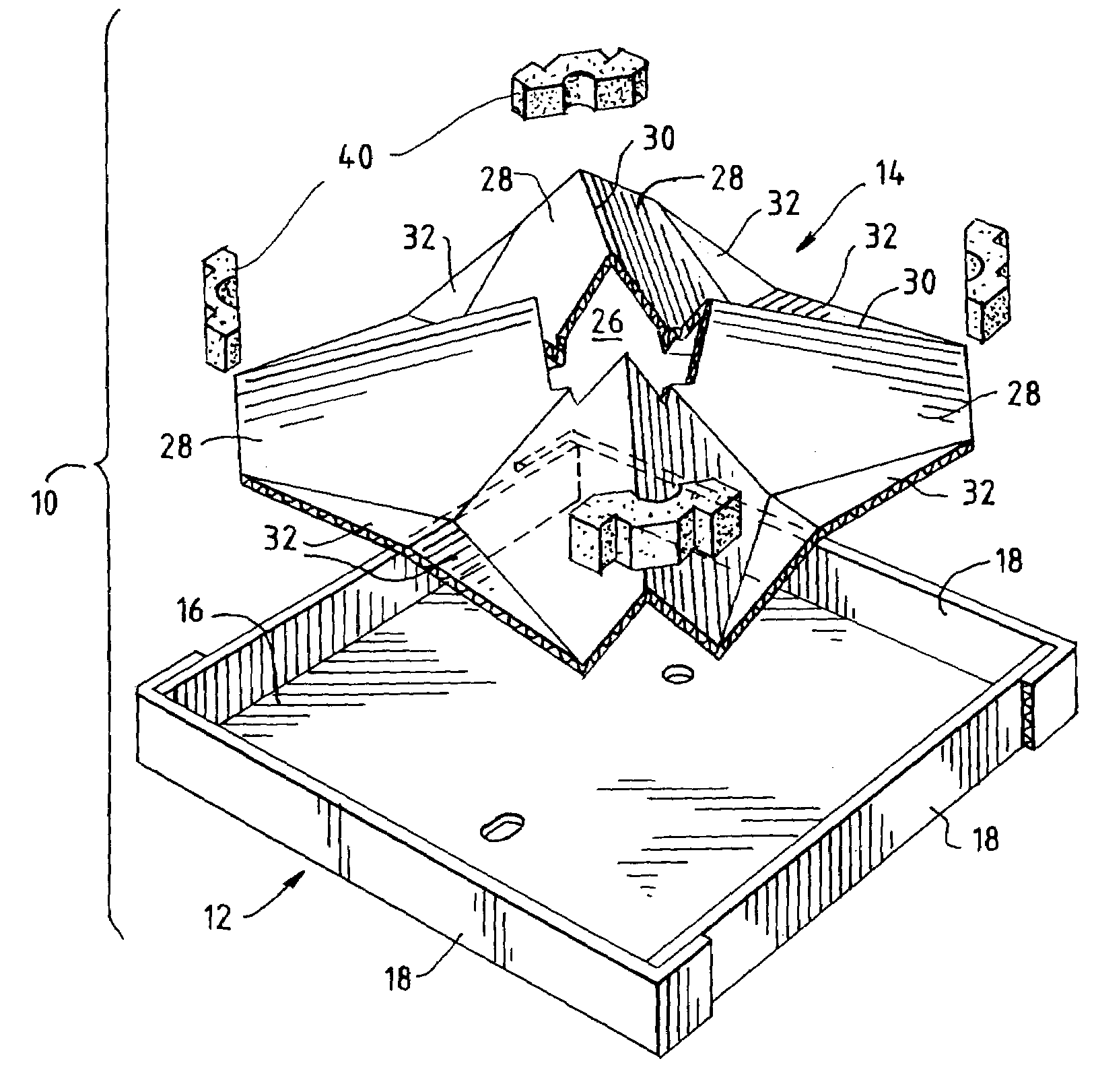 Washing machine base for securing a central mechanism