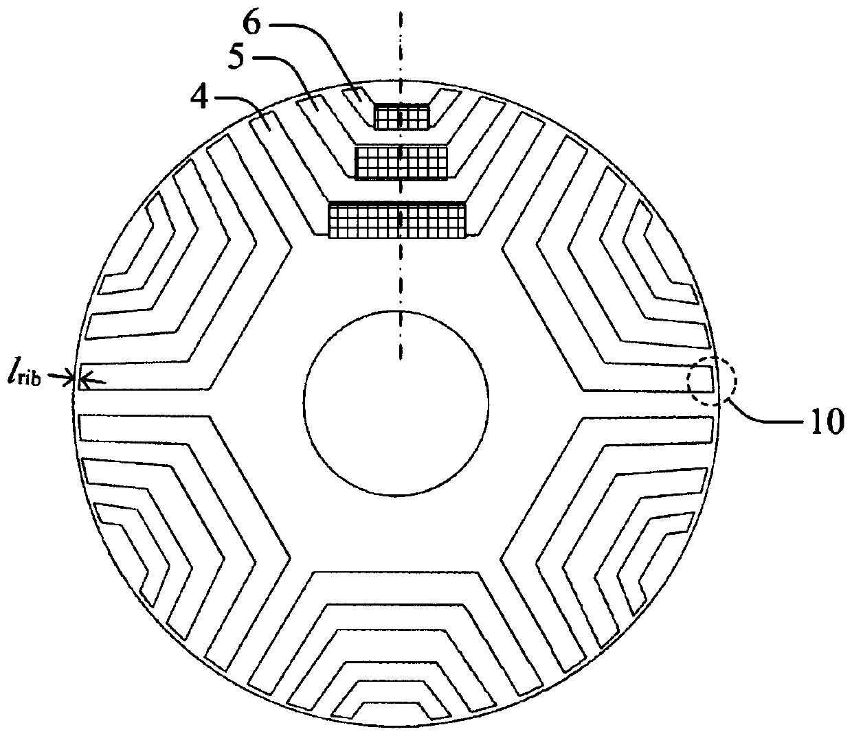 Rotor magnetic-field sine permanent-magnet reluctance synchronous motor rotor structure