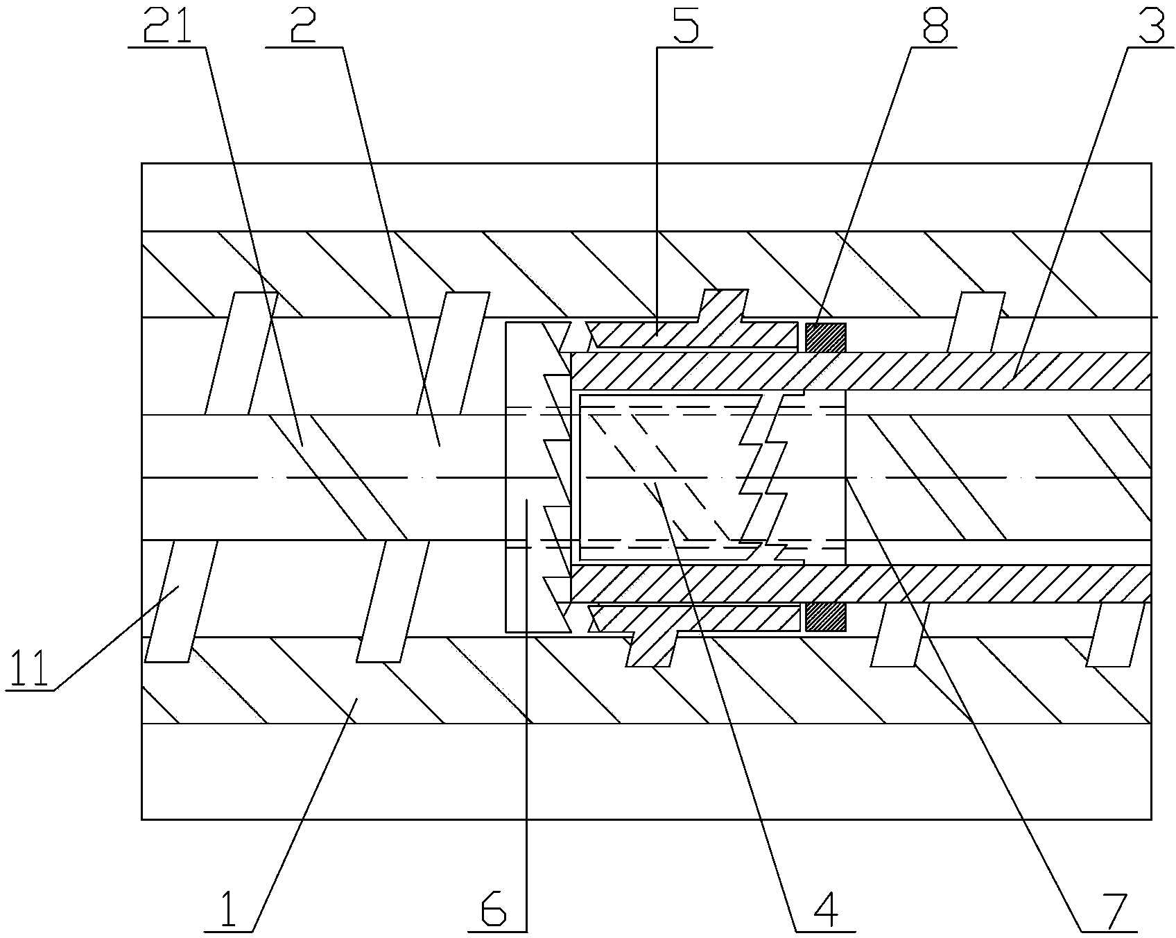 Mechanical device converting clutch type reciprocating translational motion into continuous rotary motion in same direction