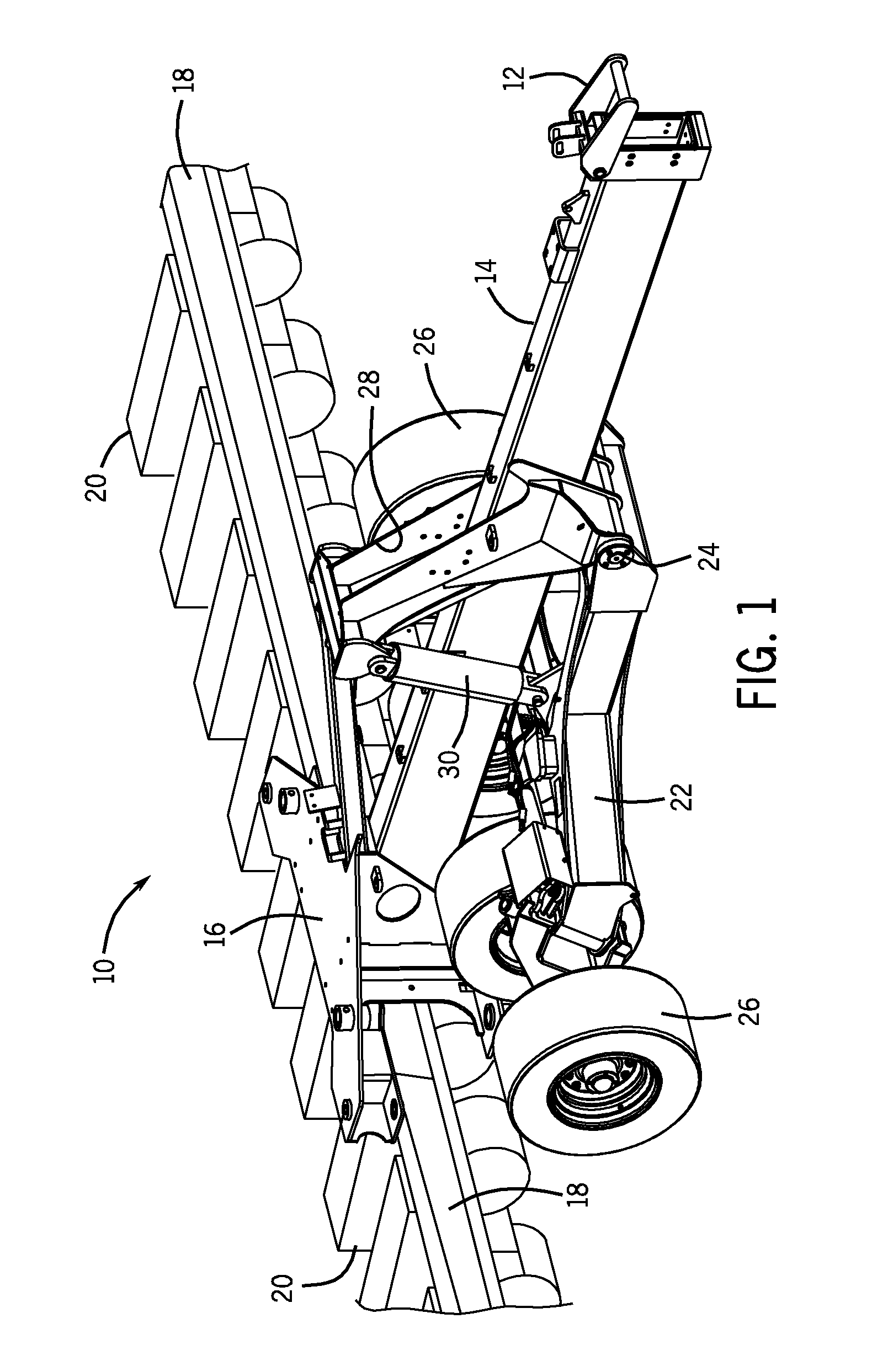 Steerable agricultural implement with adaptable wheel spacing