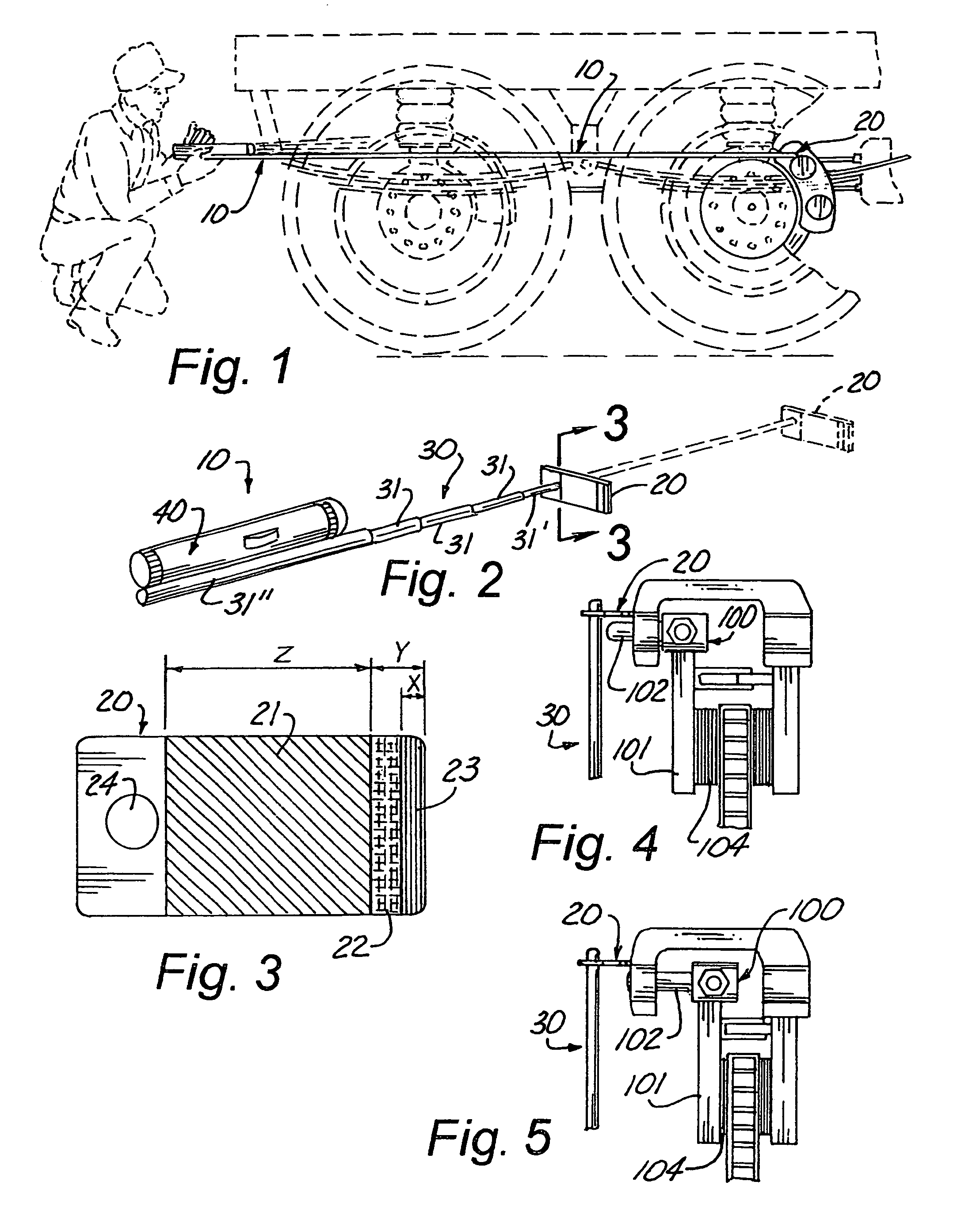 Extensible brake wear gauge