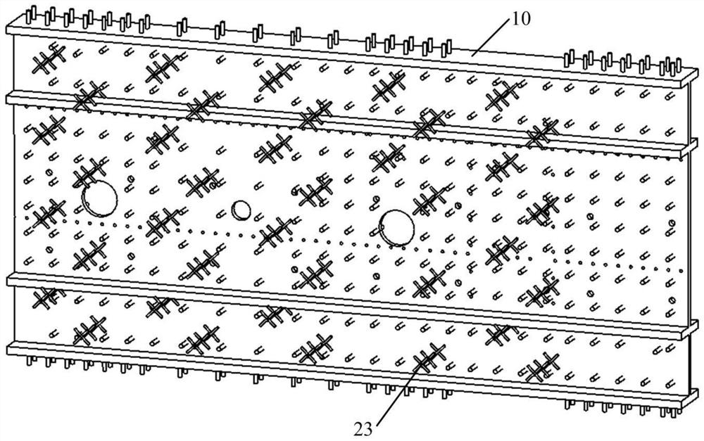 Side-vertical integral forming structure and method of shear steel plate and steel mesh on one side