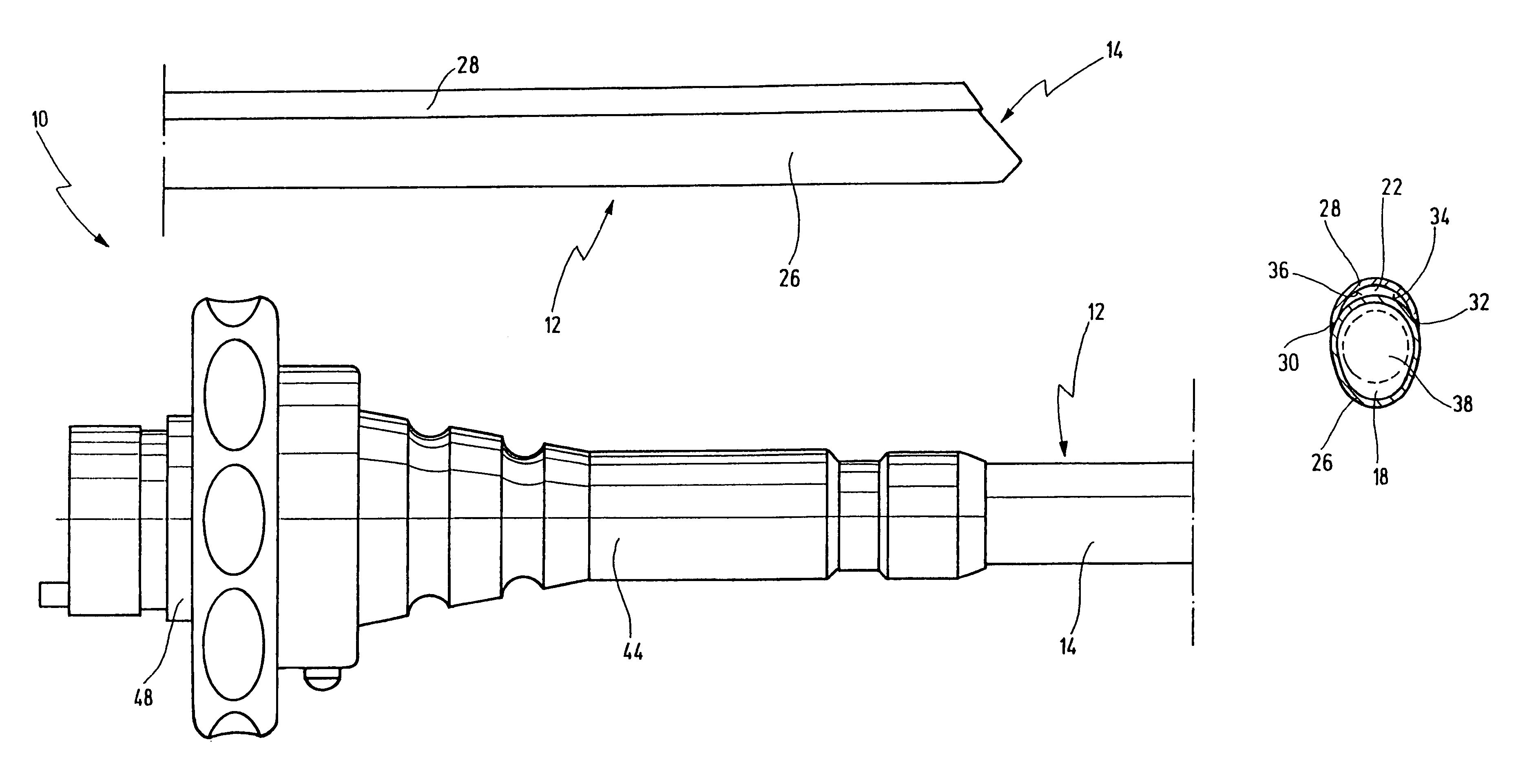 Medical instrument for suction and irrigation, and method for its production