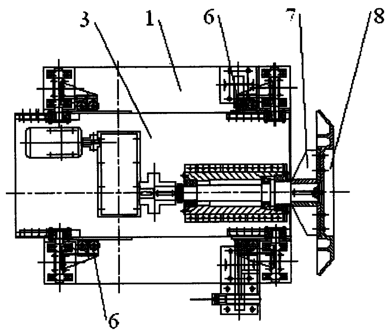 Guiding device of large diameter cast iron pipe external spraying machine