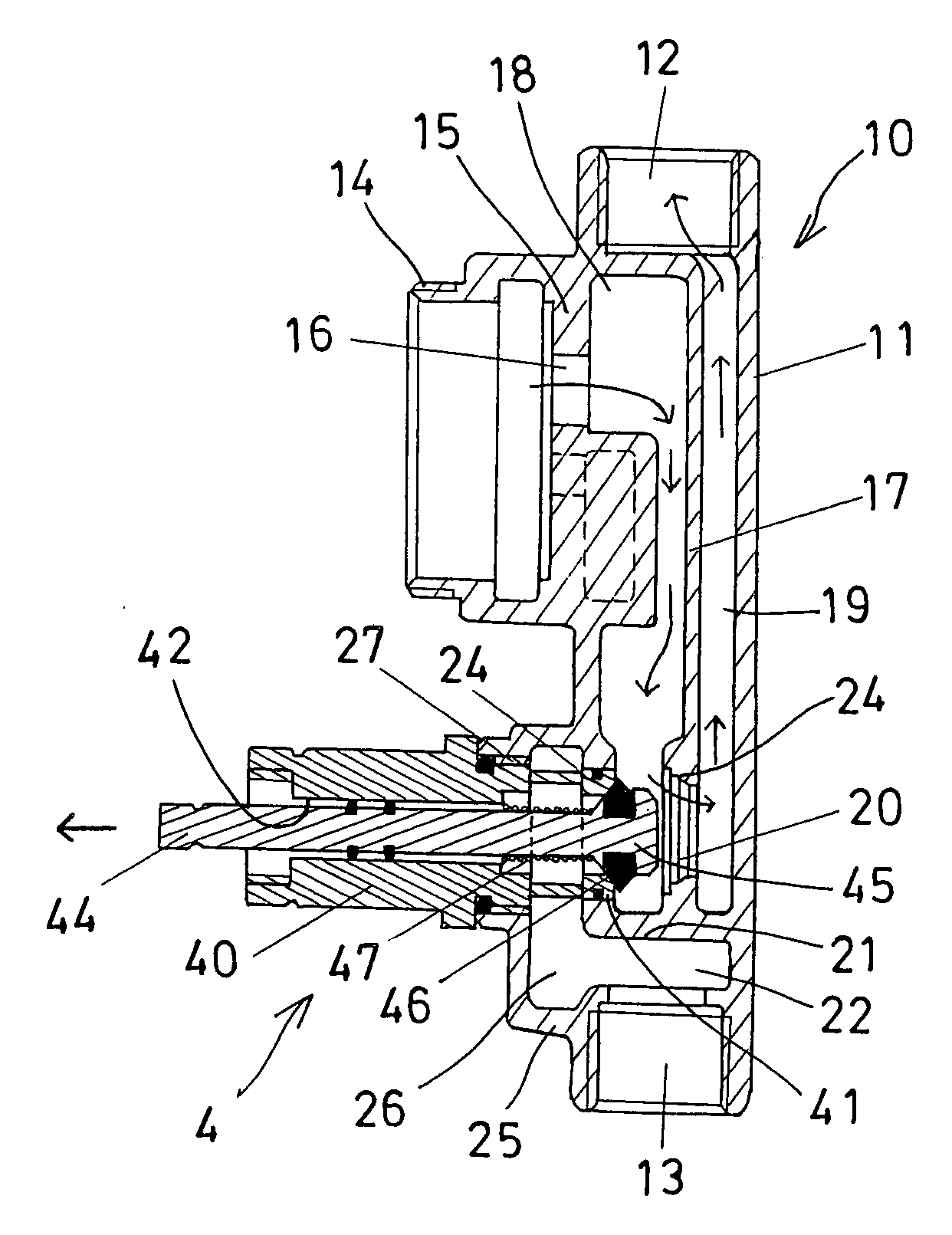 Valve device for faucet or spray gun