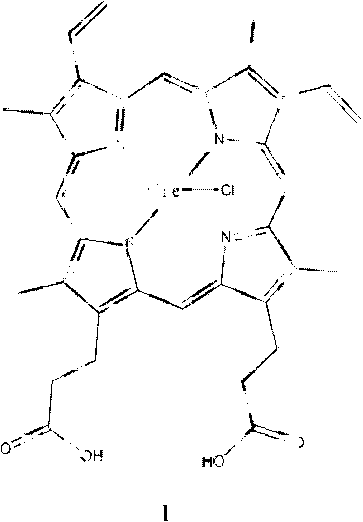 58Fe hemin, preparation method and application of 58Fe hemin to study of pharmacokinetics