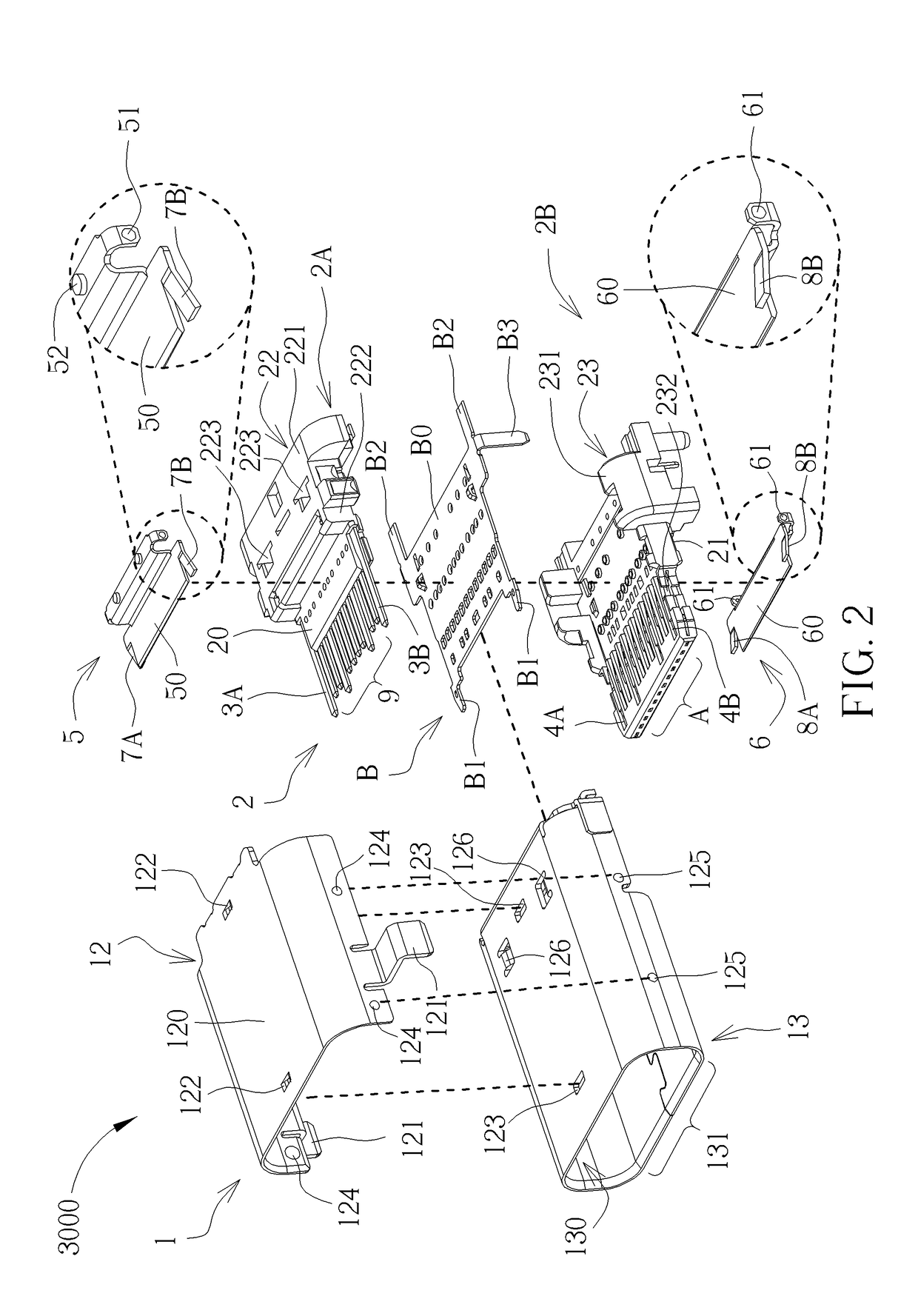 Electrical receptacle connector with shielding and grounding features