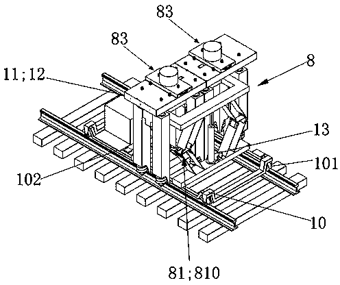 Traverse moving vibration rotary excavating stone discharging device