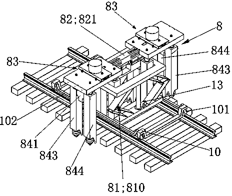 Traverse moving vibration rotary excavating stone discharging device