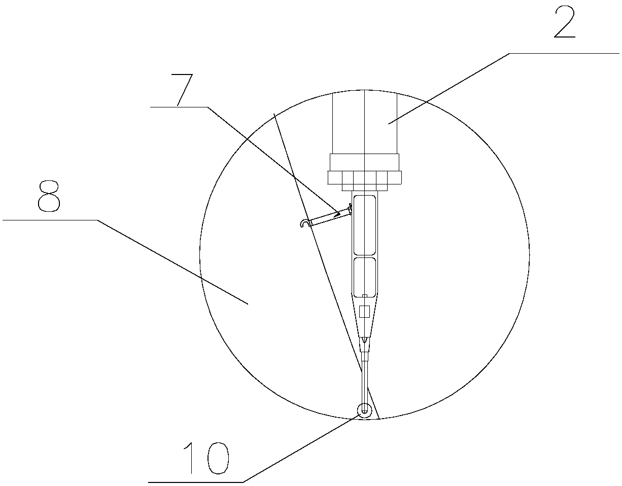 Two-point-type rocket assisting launcher of unmanned aerial vehicle and method thereof