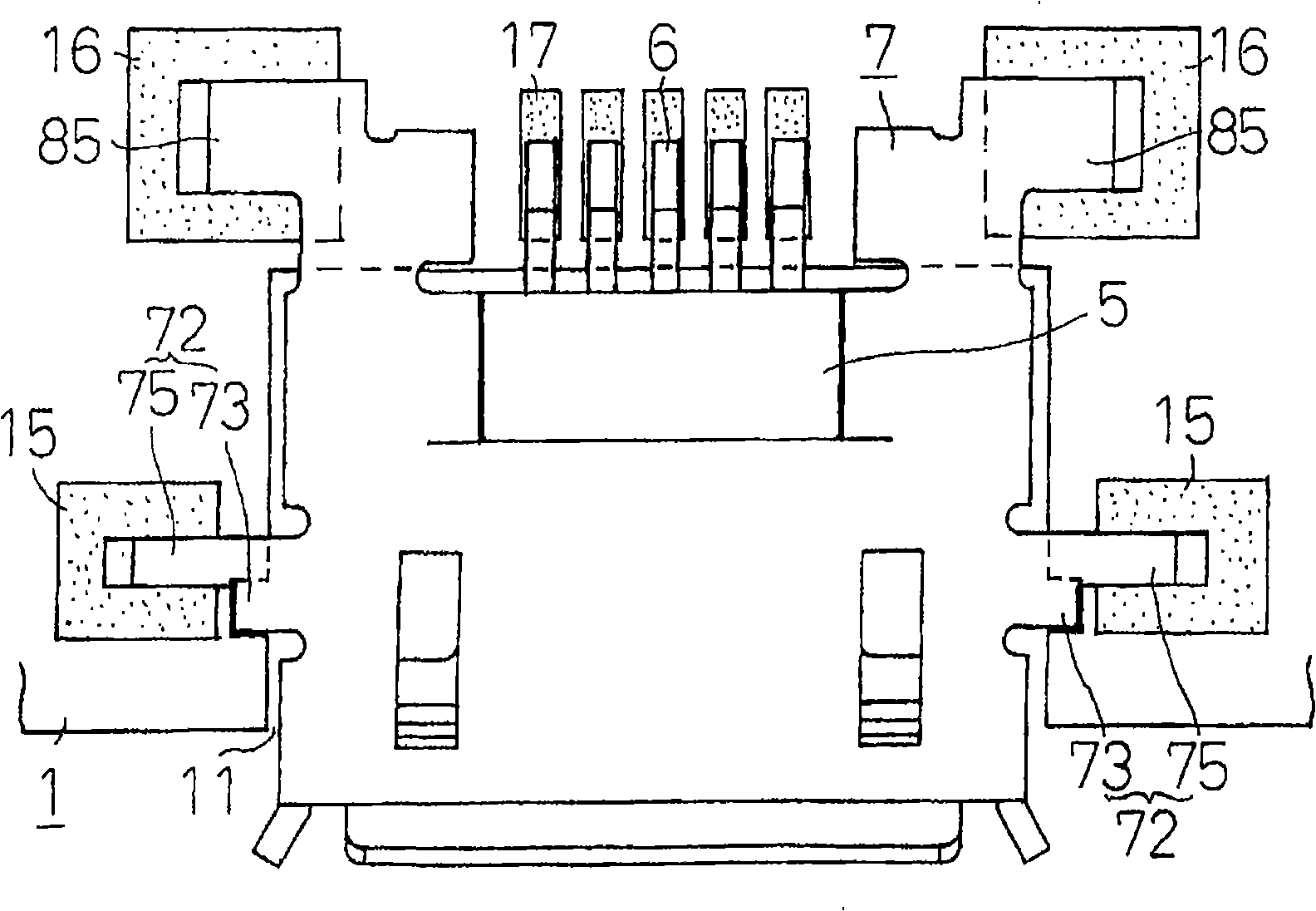 Welding connection structure of terminal of electronic device and printed circuit board