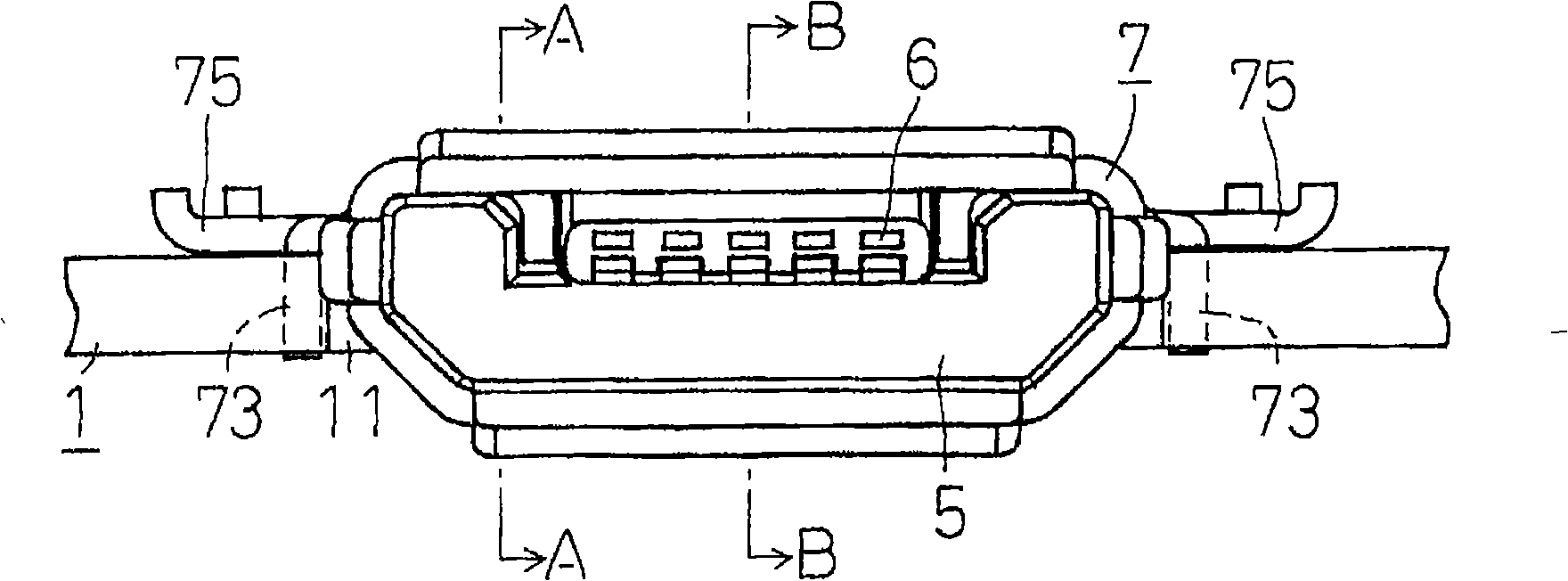 Welding connection structure of terminal of electronic device and printed circuit board