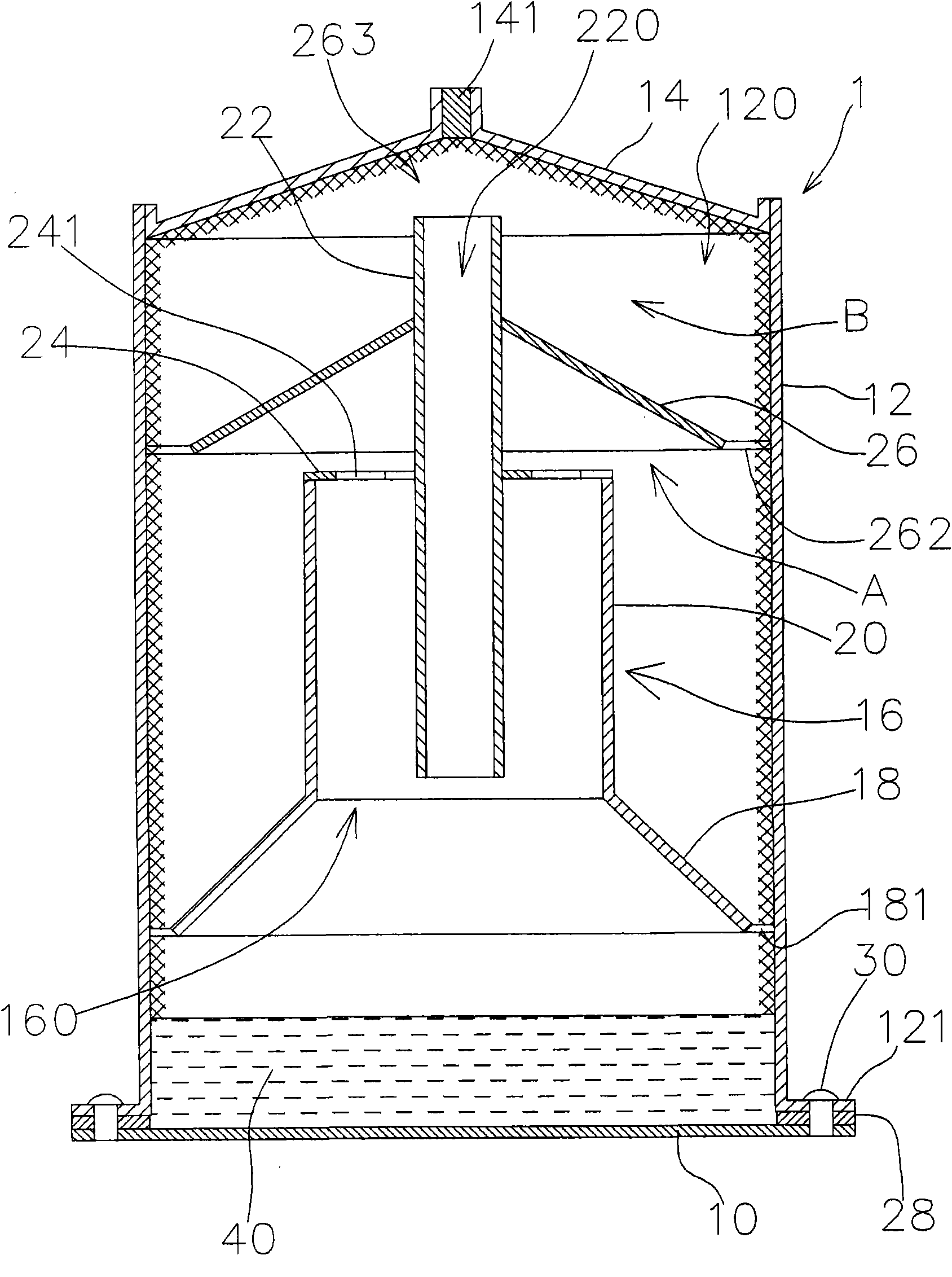 Directive thermosyphon-type heat conducting column