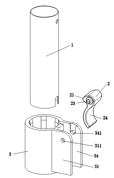 Clamping structure for fan column pipe