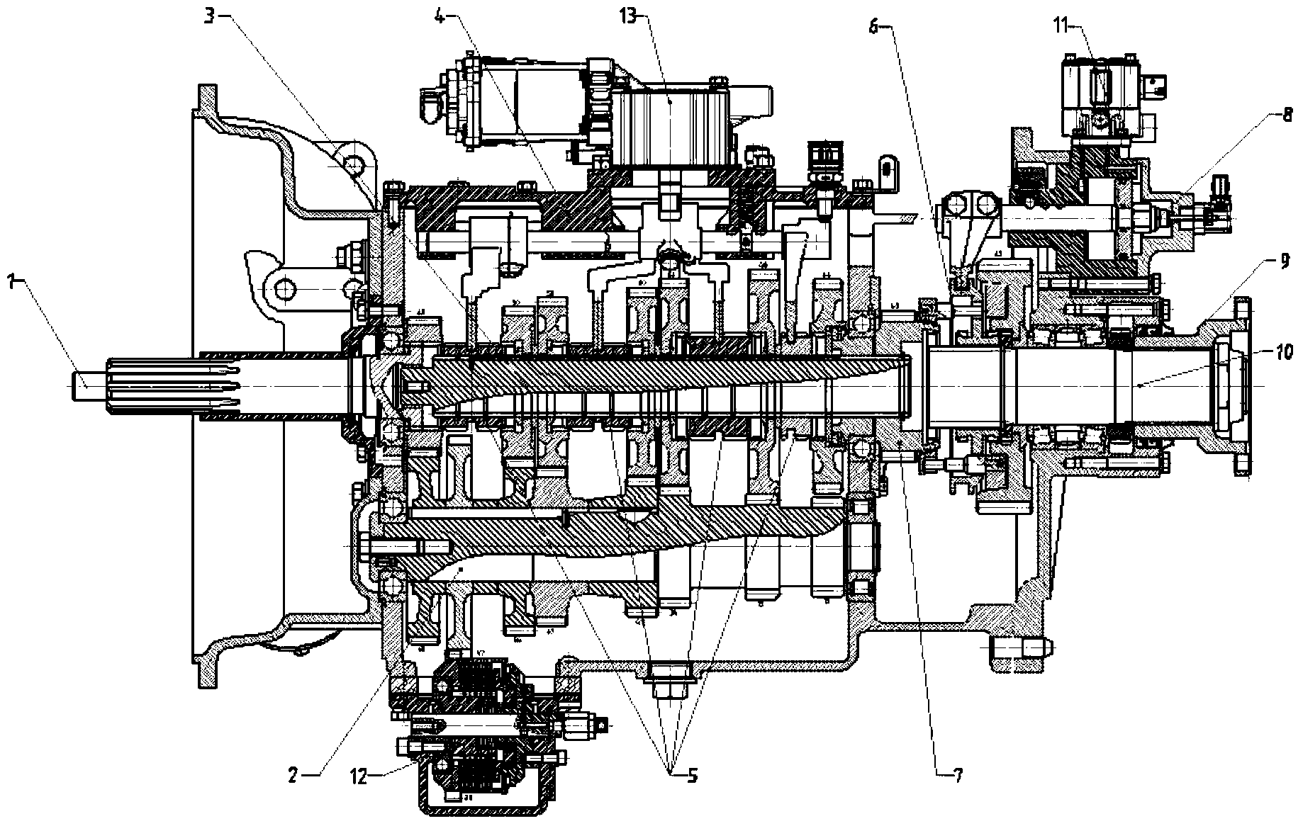 Twelve-gear electronic control mechanical type automatic transmission