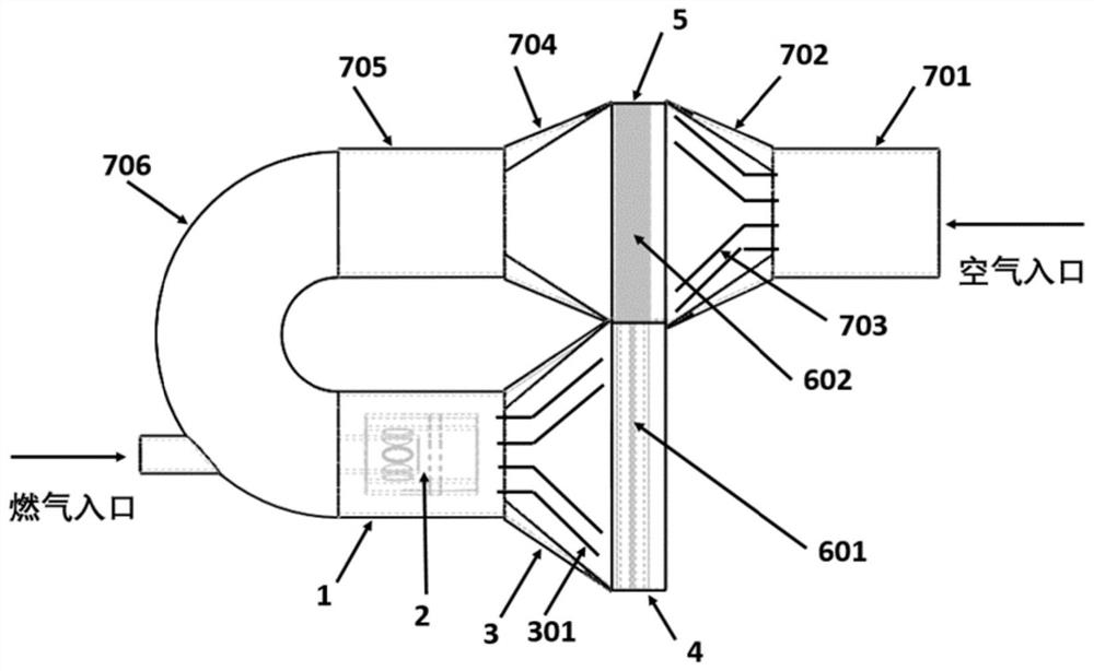 A low-nitrogen gas burner based on heat pipe heat exchange