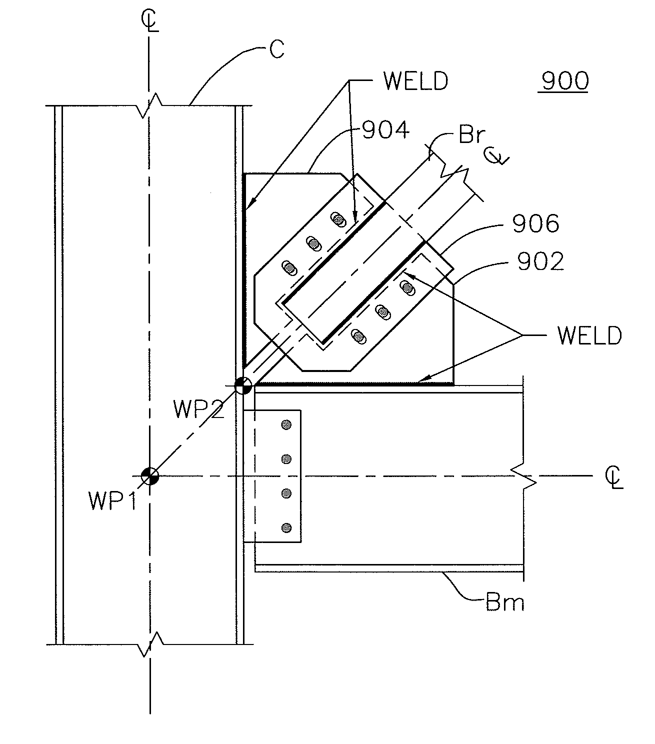 Split gusset connection