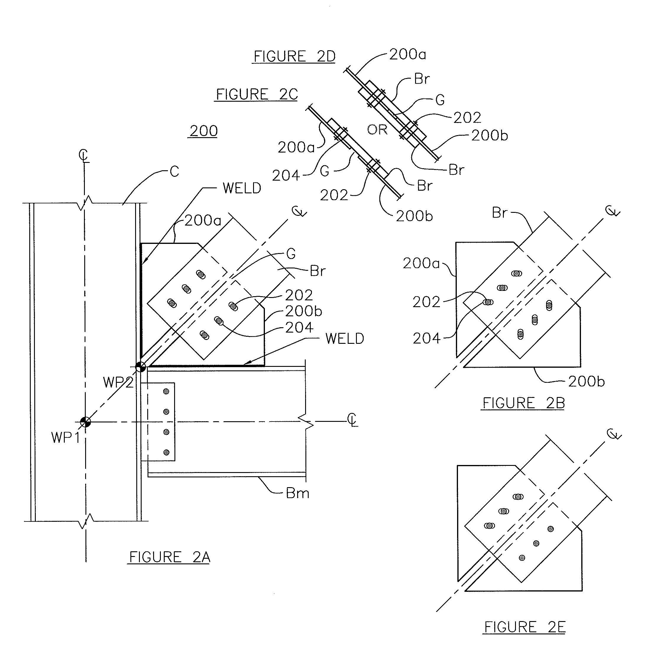 Split gusset connection