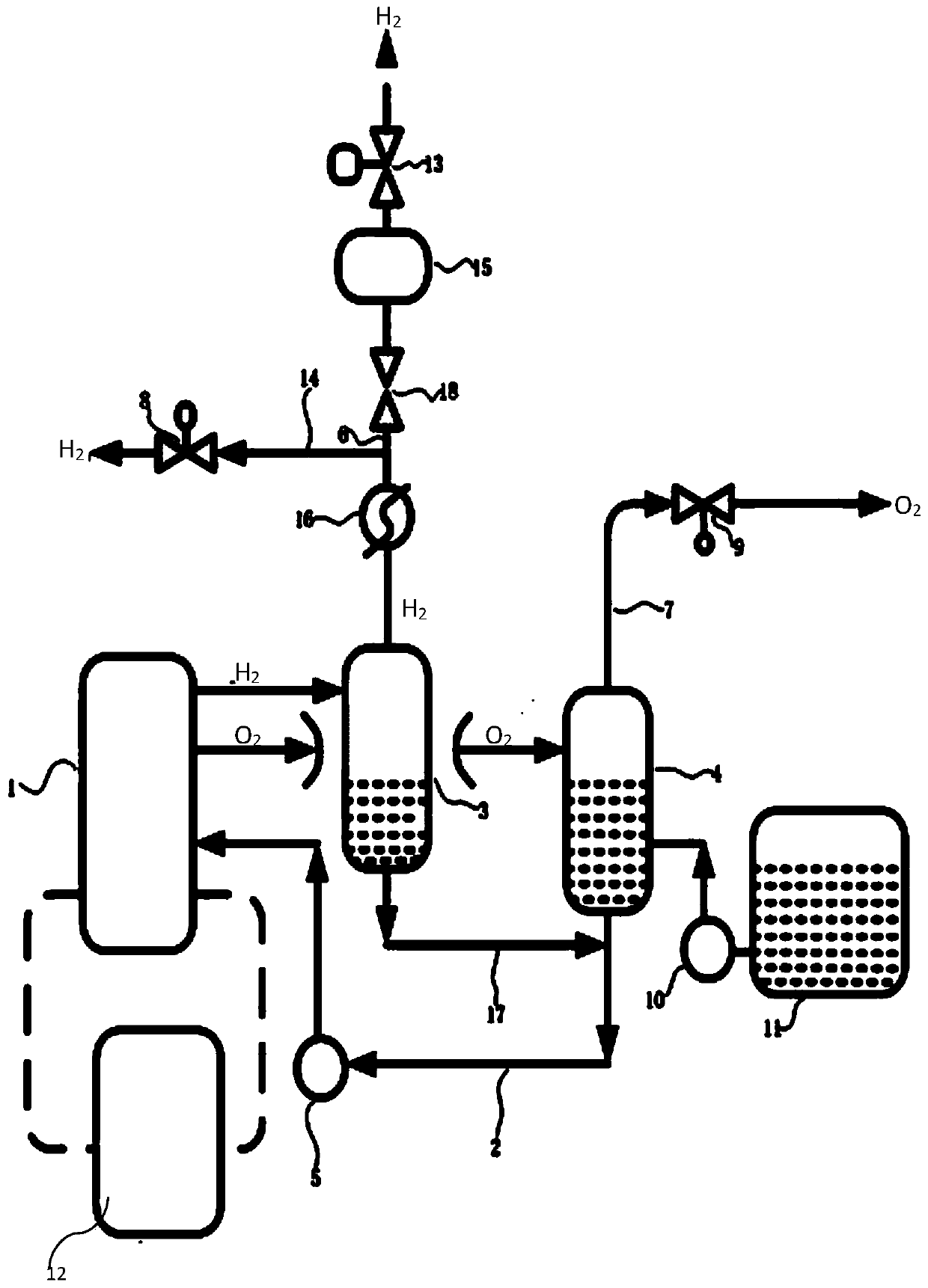 Water electrolyzing hydrogen production device