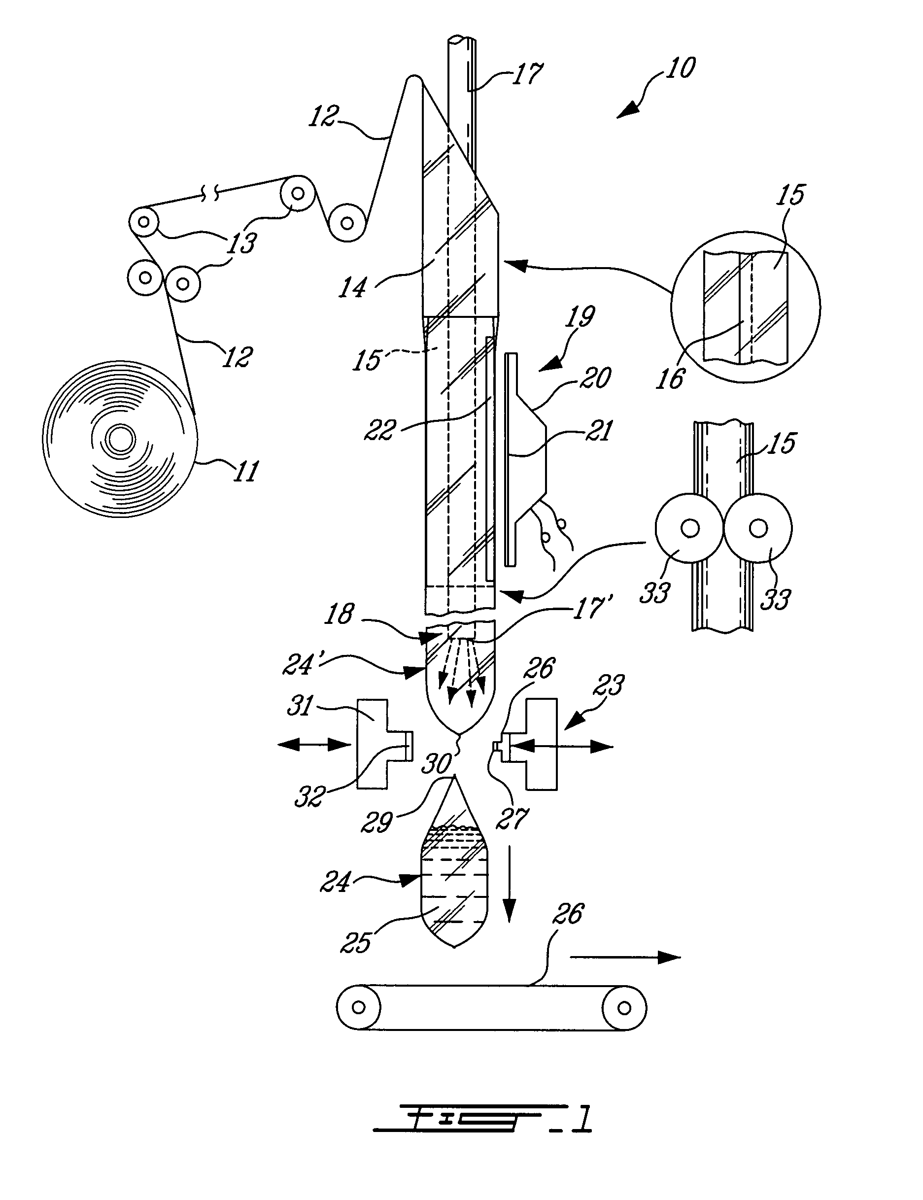 Thin film for vertical form fill and seal packaging of flowable materials