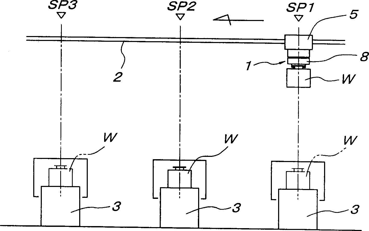 Suspension type crane equipment and its learning device