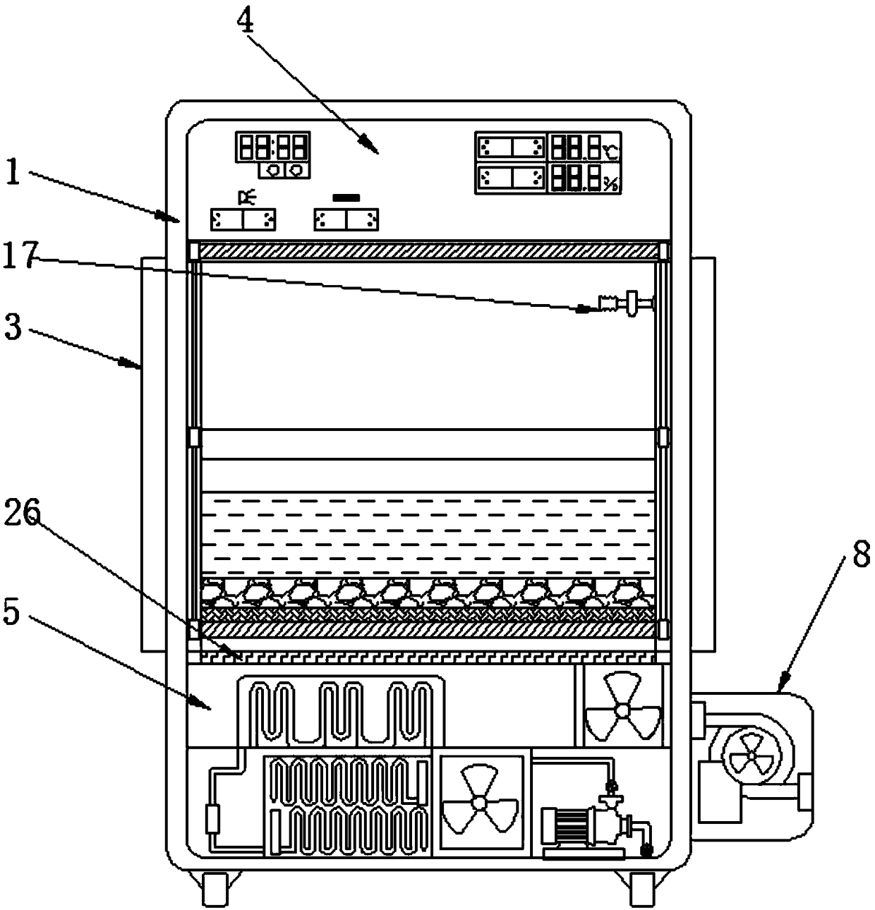 Platform type intelligent combination germination accelerating device with adjustable temperature and humidity and controllable illumination