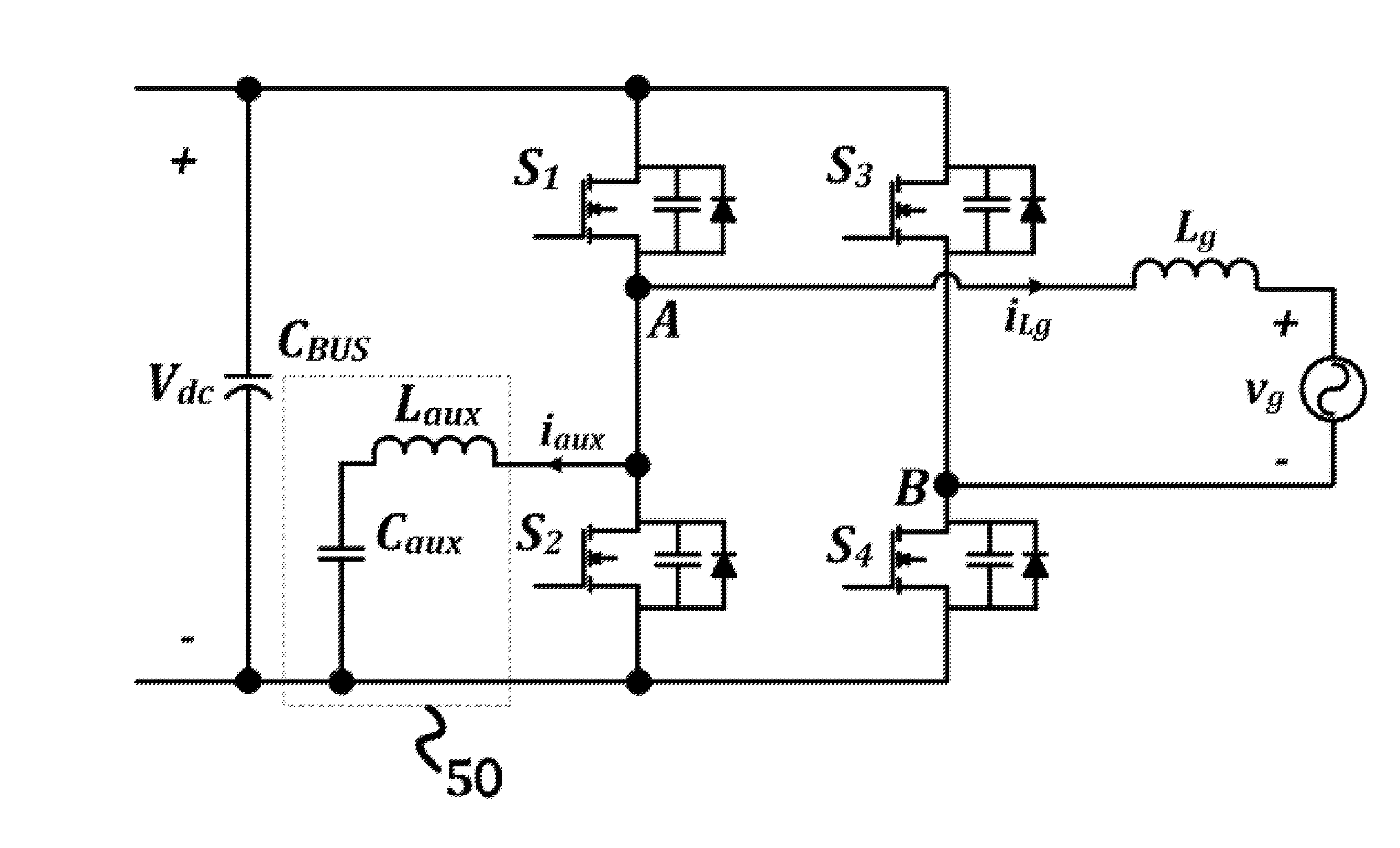 Zvs voltage source inverter with reduced output current ripple