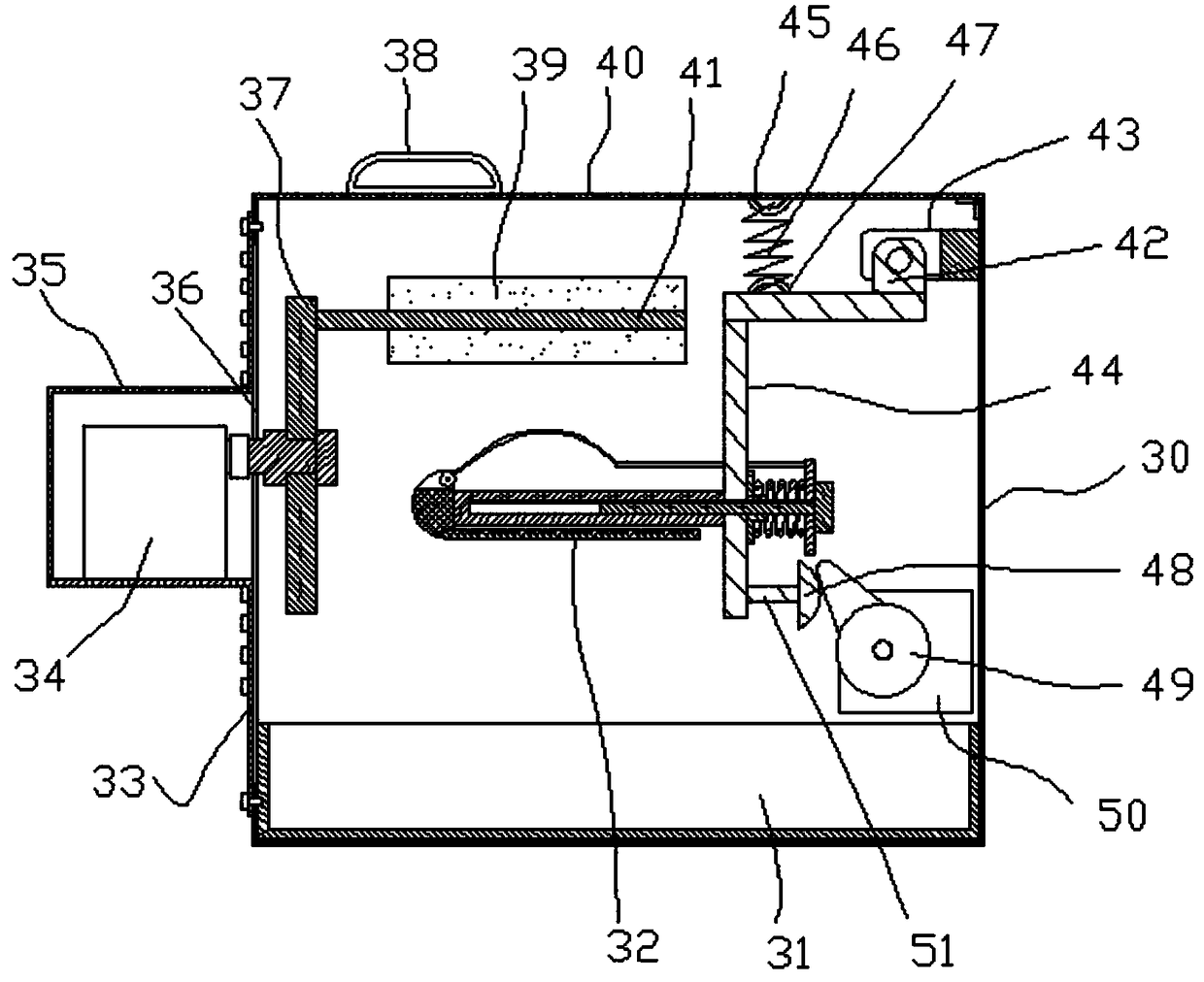 Oscillating dust brushing mechanism in intelligent storage shoe cabinet