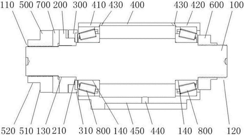 Comprehensive measurement device and method for bearing rigidity and starting friction torque