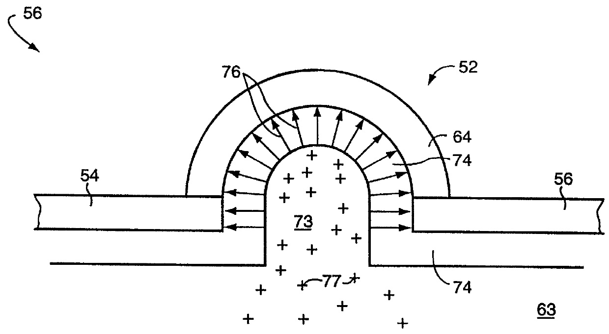 Electrode with domes for plasma focusing