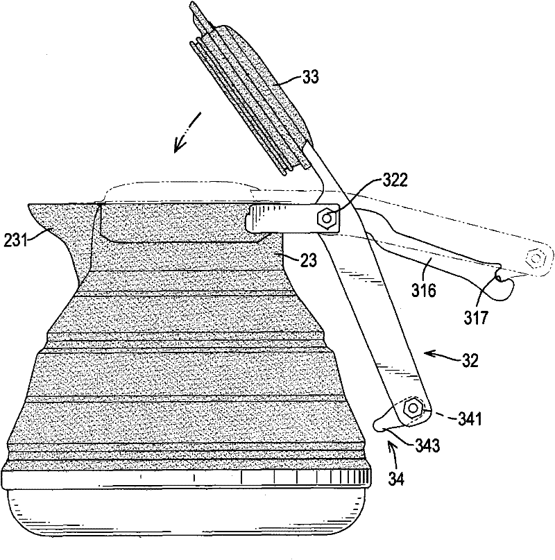 Foldable kettle and kettle body handle structure