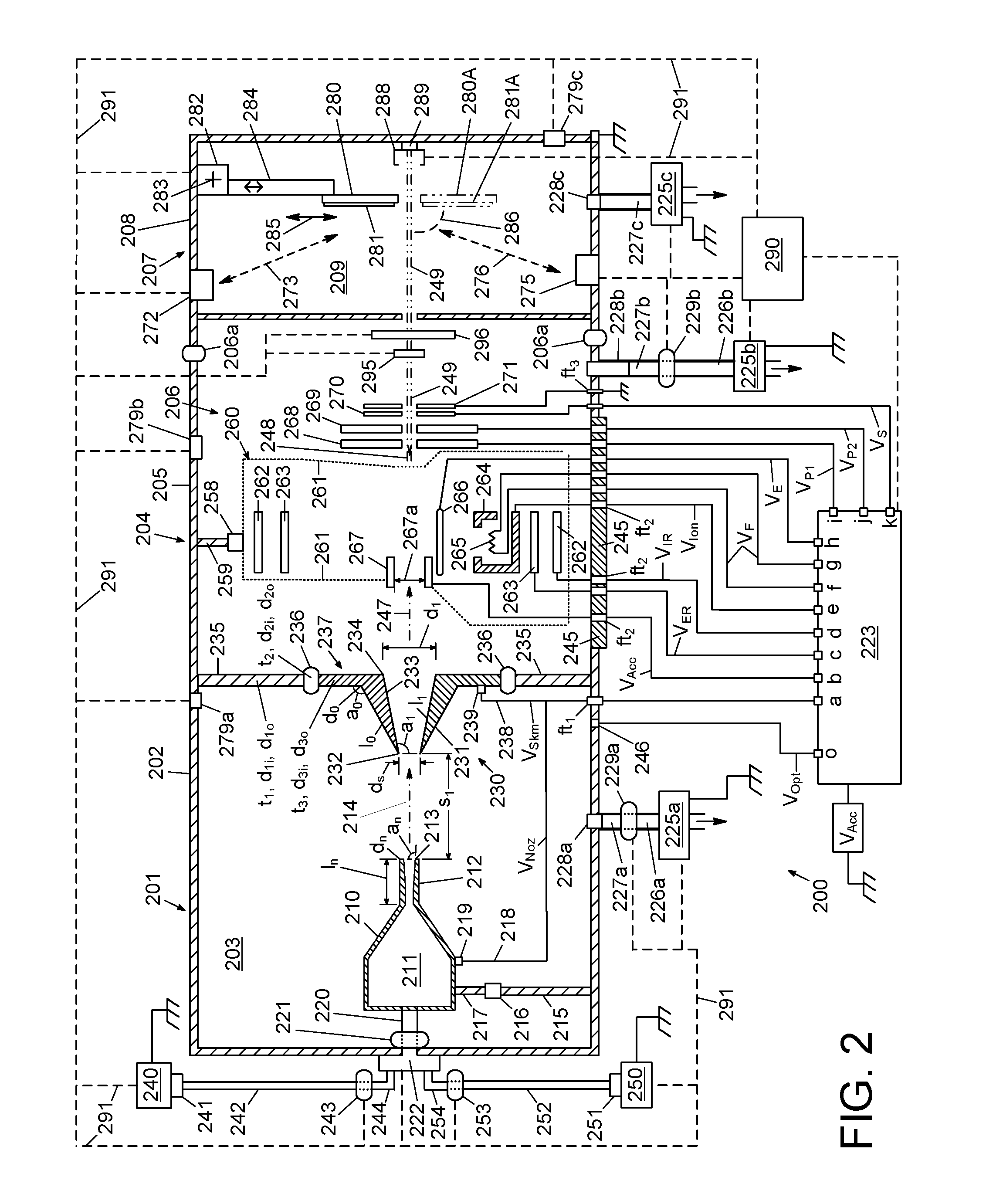 High-voltage gas cluster ion beam (GCIB) processing system