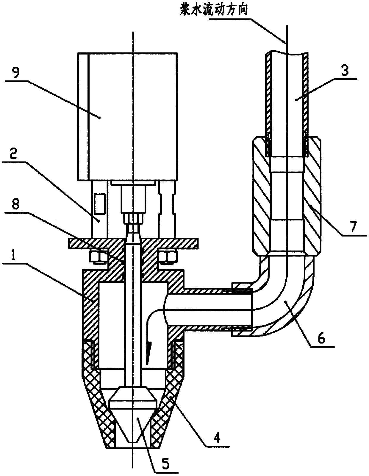 Domestic ceramic large/small flow intelligent switching grouting mechanism