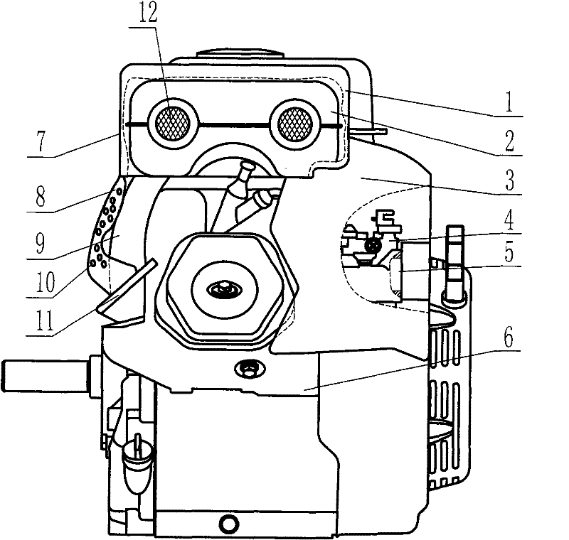 Gasoline engine for snow sweeper